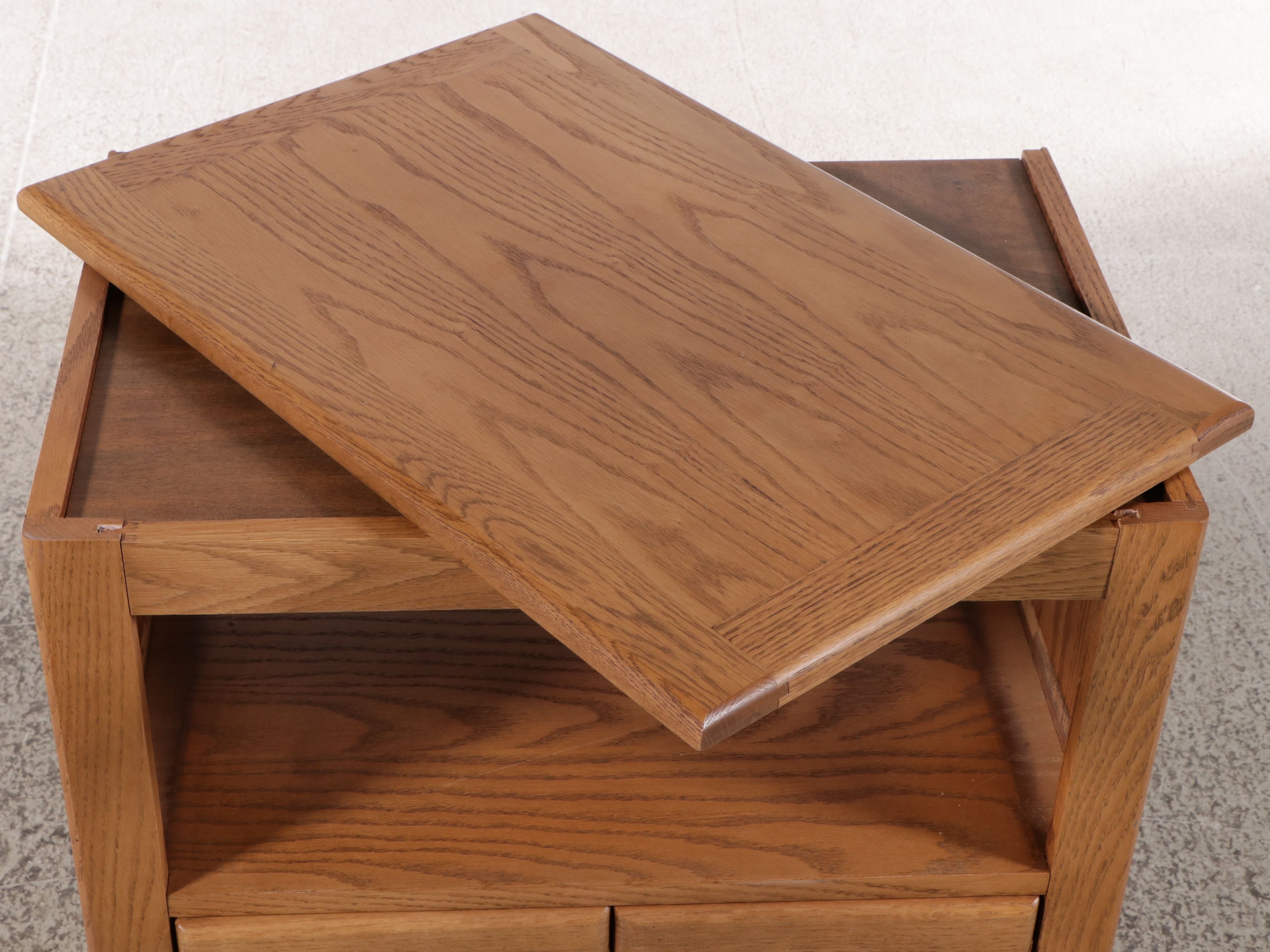 Modernist Style Oak Media Console