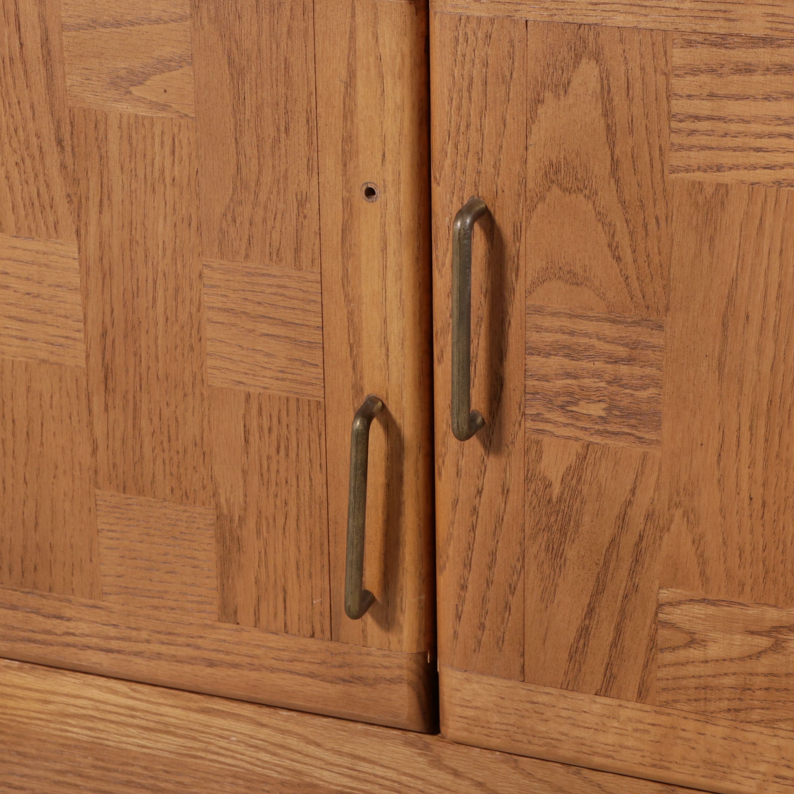 Modernist Style Oak Media Console