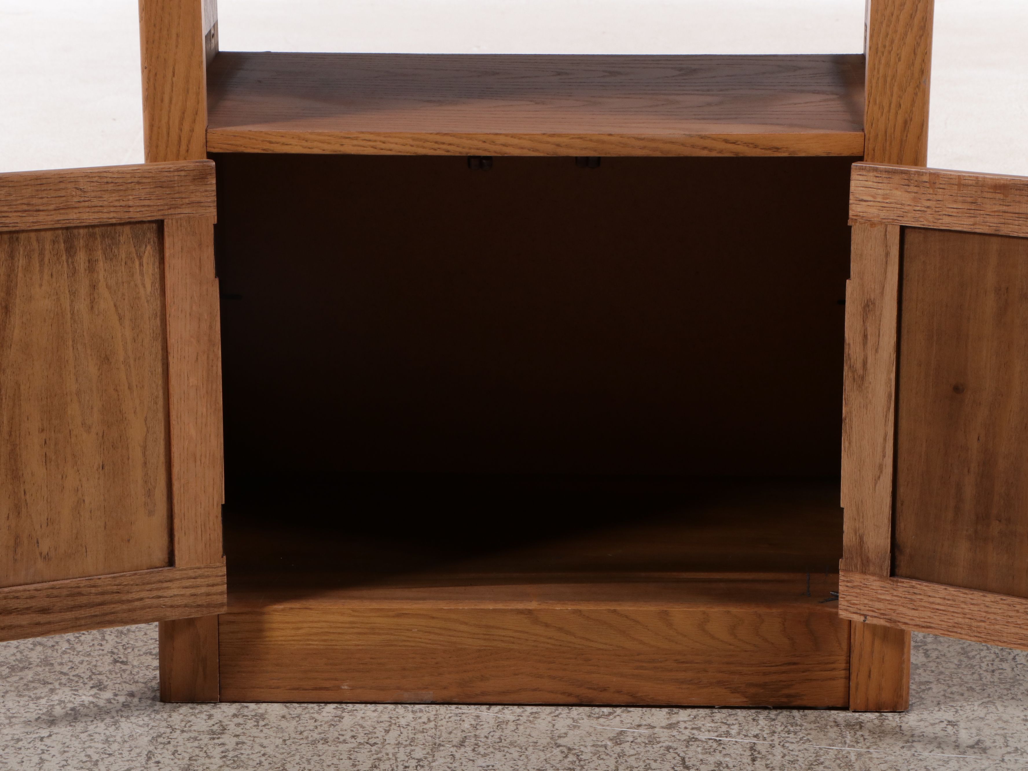Modernist Style Oak Media Console