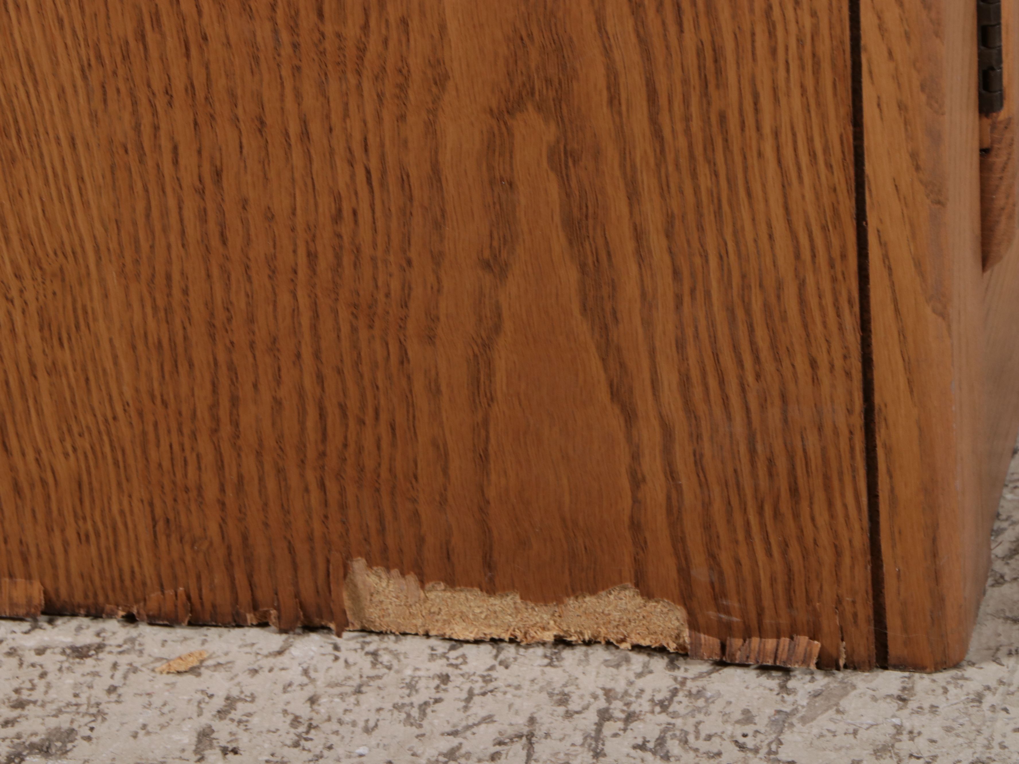 Modernist Style Oak Media Console