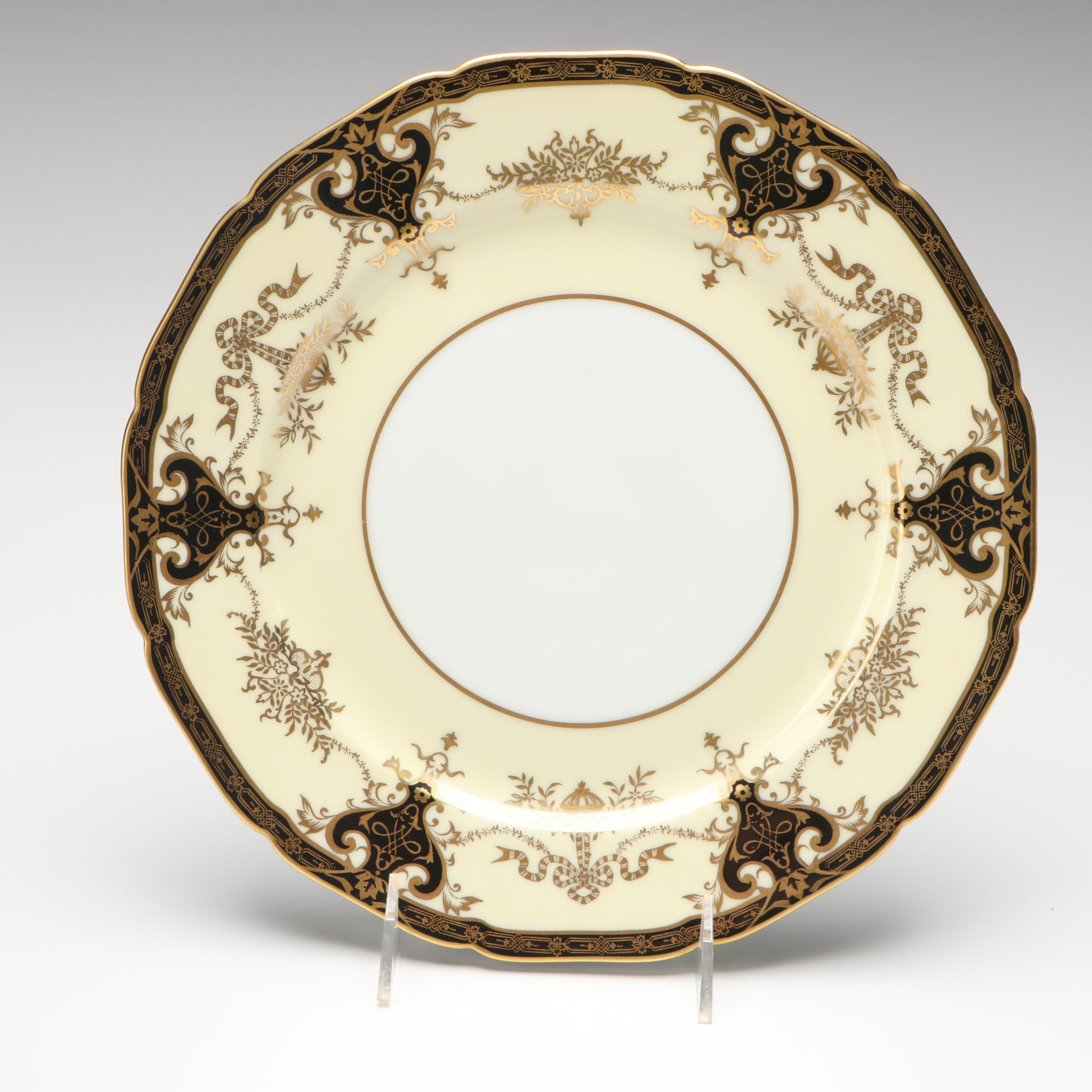 Noritake Japanese Art Deco Style Porcelain Dinner Plates