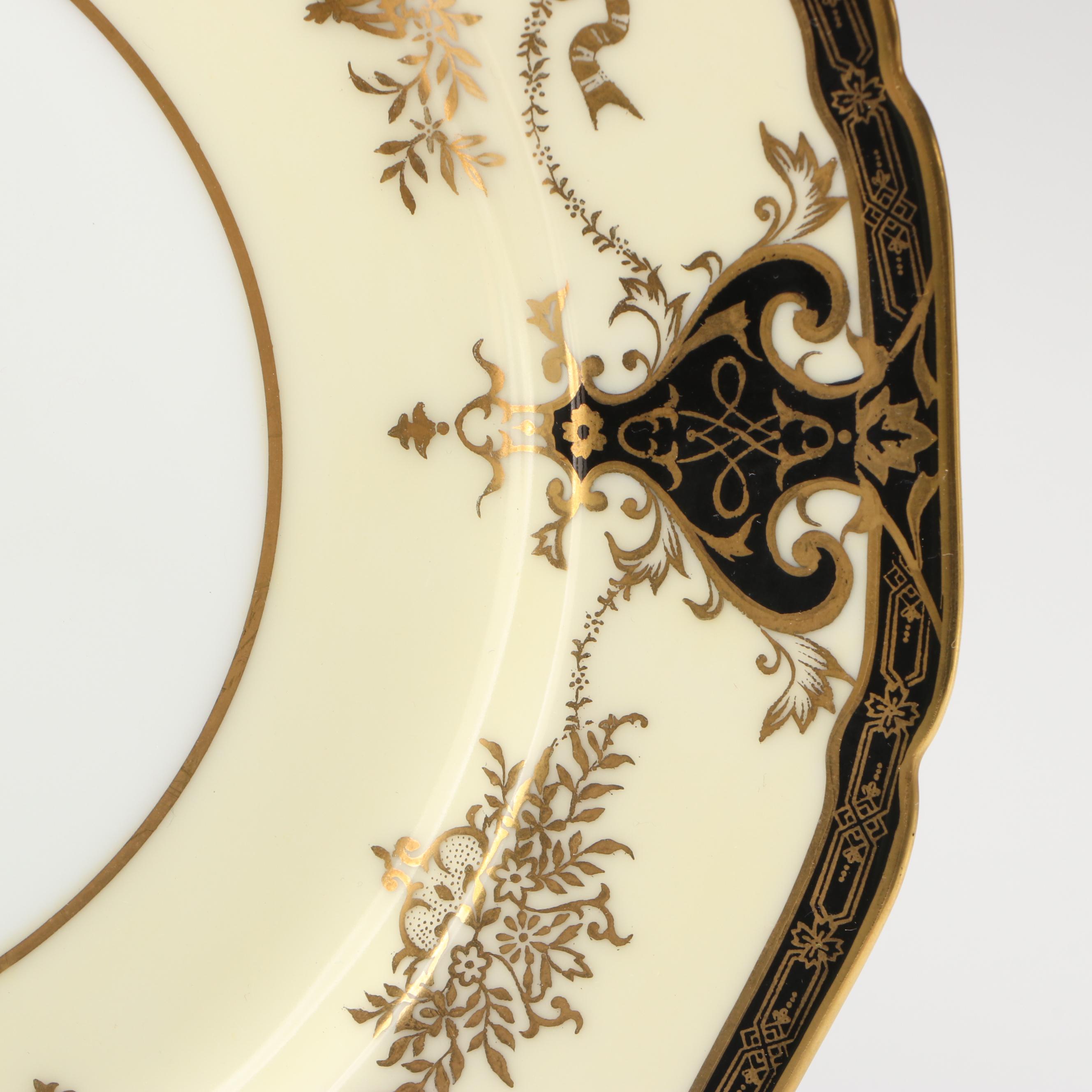 Noritake Japanese Art Deco Style Porcelain Dinner Plates