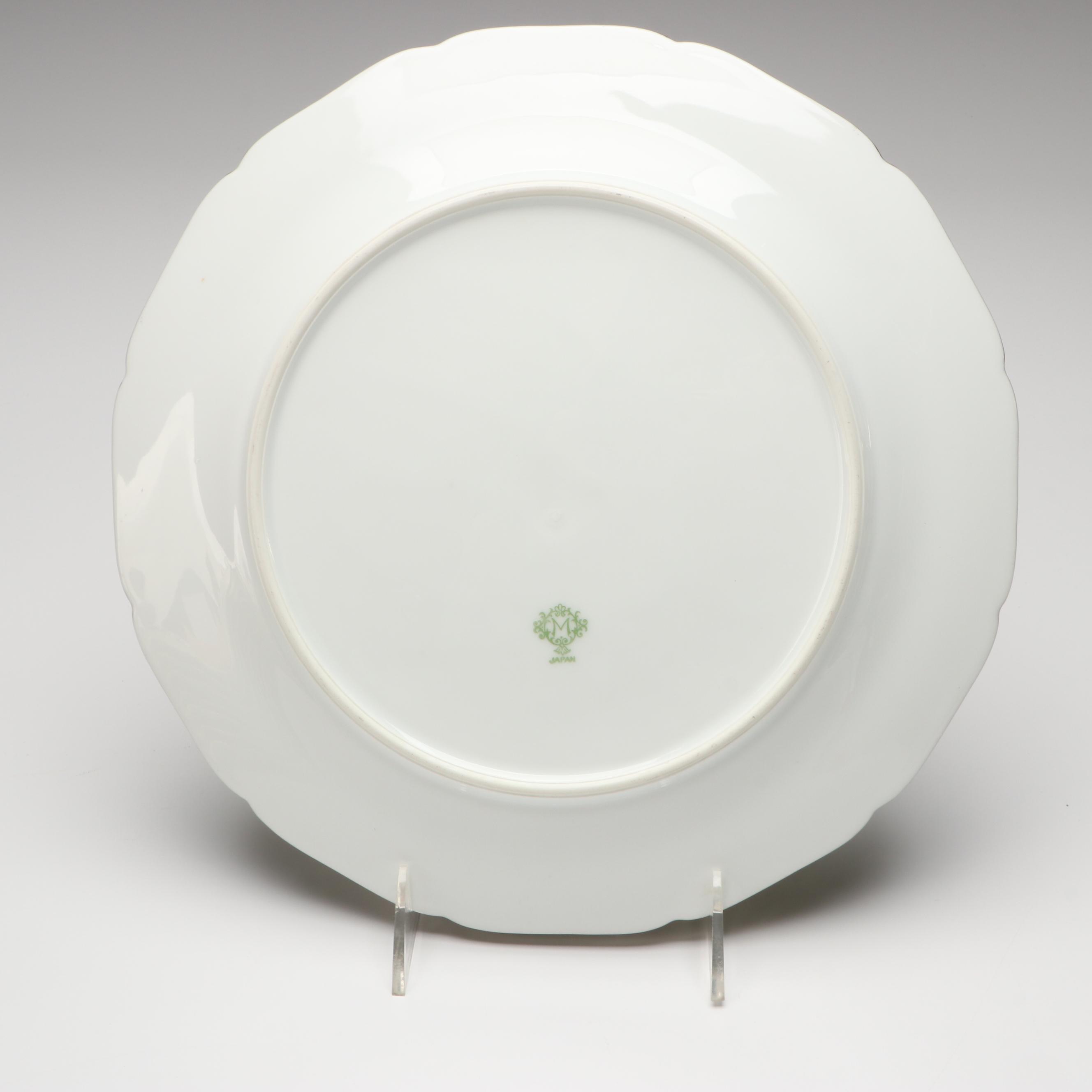 Noritake Japanese Art Deco Style Porcelain Dinner Plates