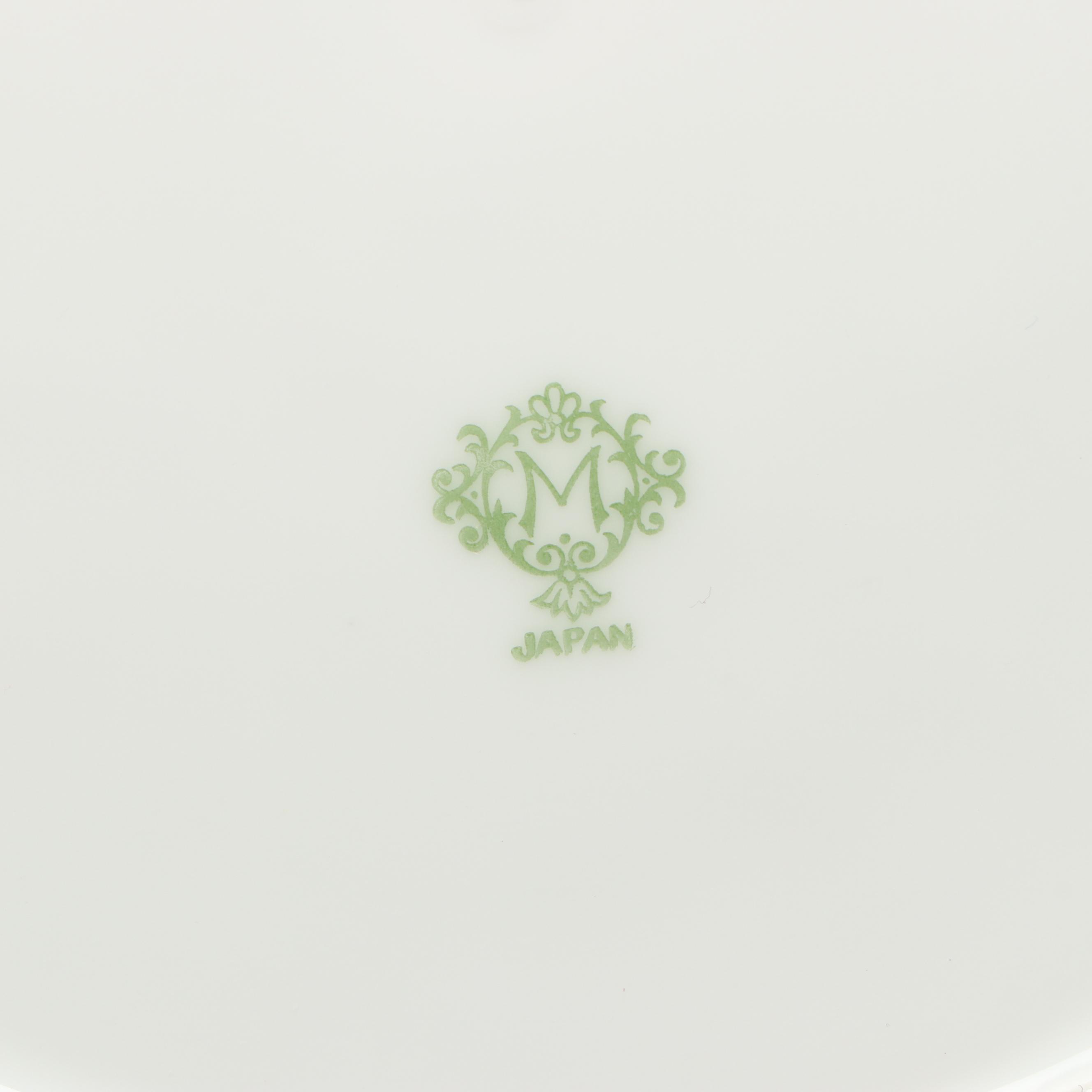 Noritake Japanese Art Deco Style Porcelain Dinner Plates