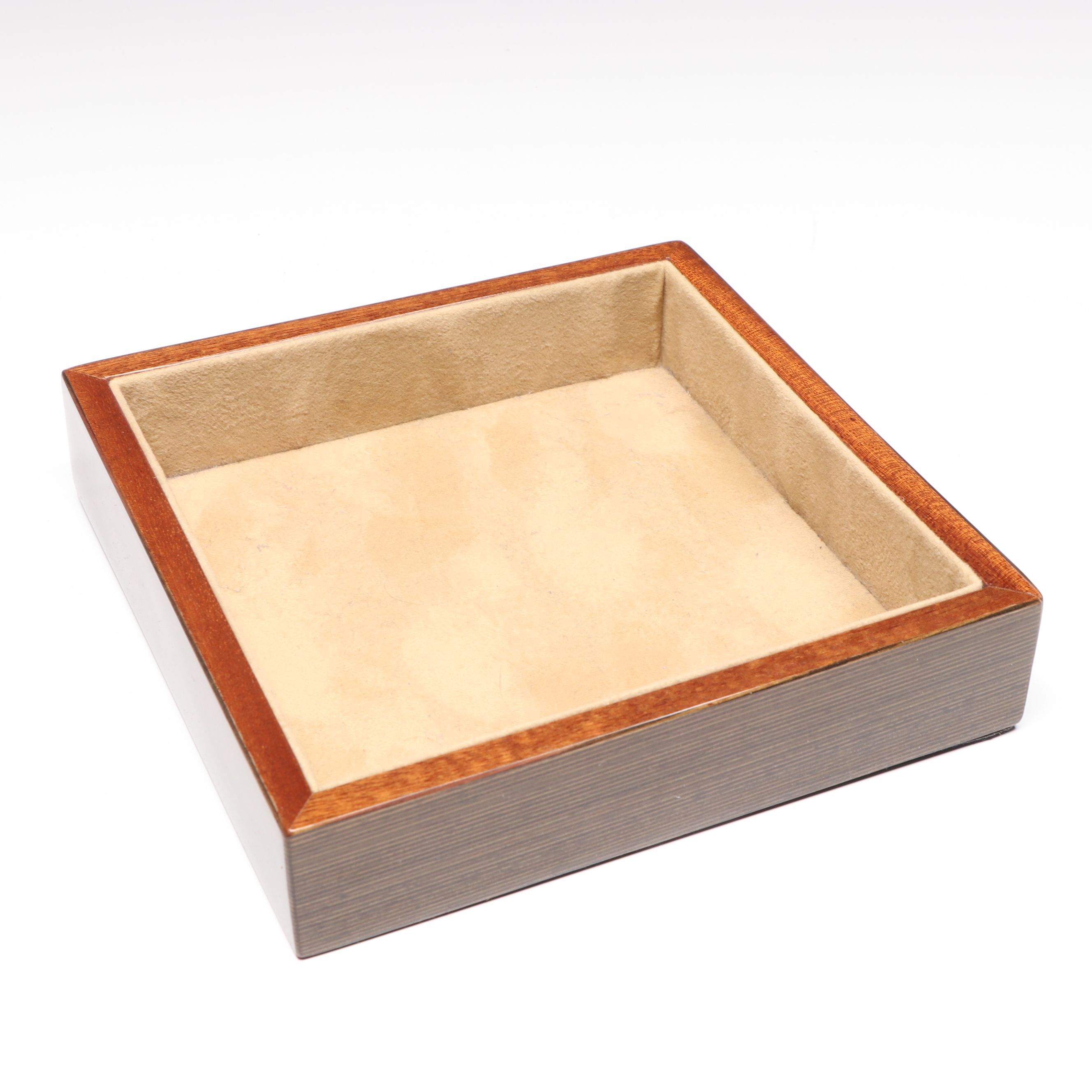 MCM Style Lacquerware and Glass Ashtray with Tray and Cohiba Metal Humidor