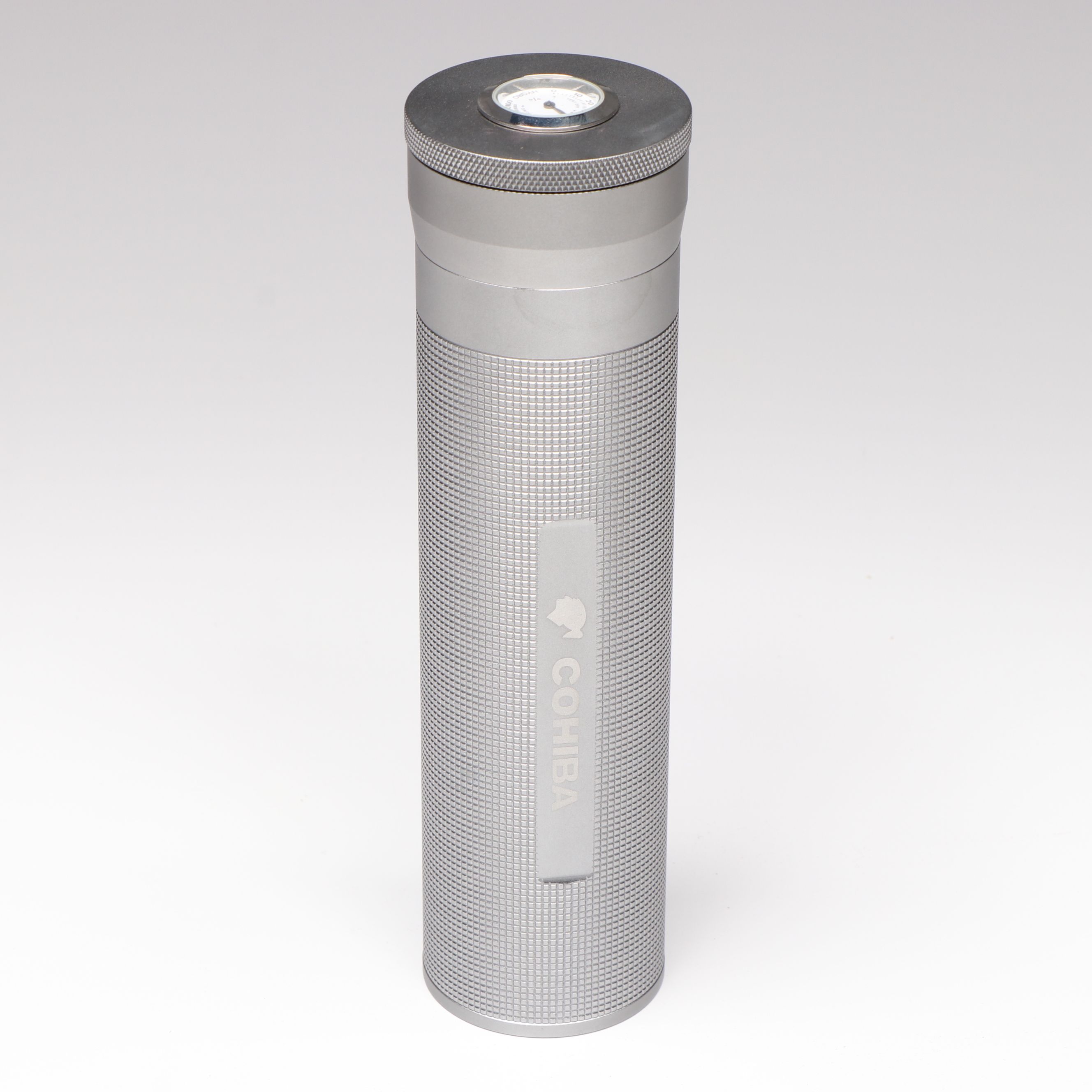 MCM Style Lacquerware and Glass Ashtray with Tray and Cohiba Metal Humidor