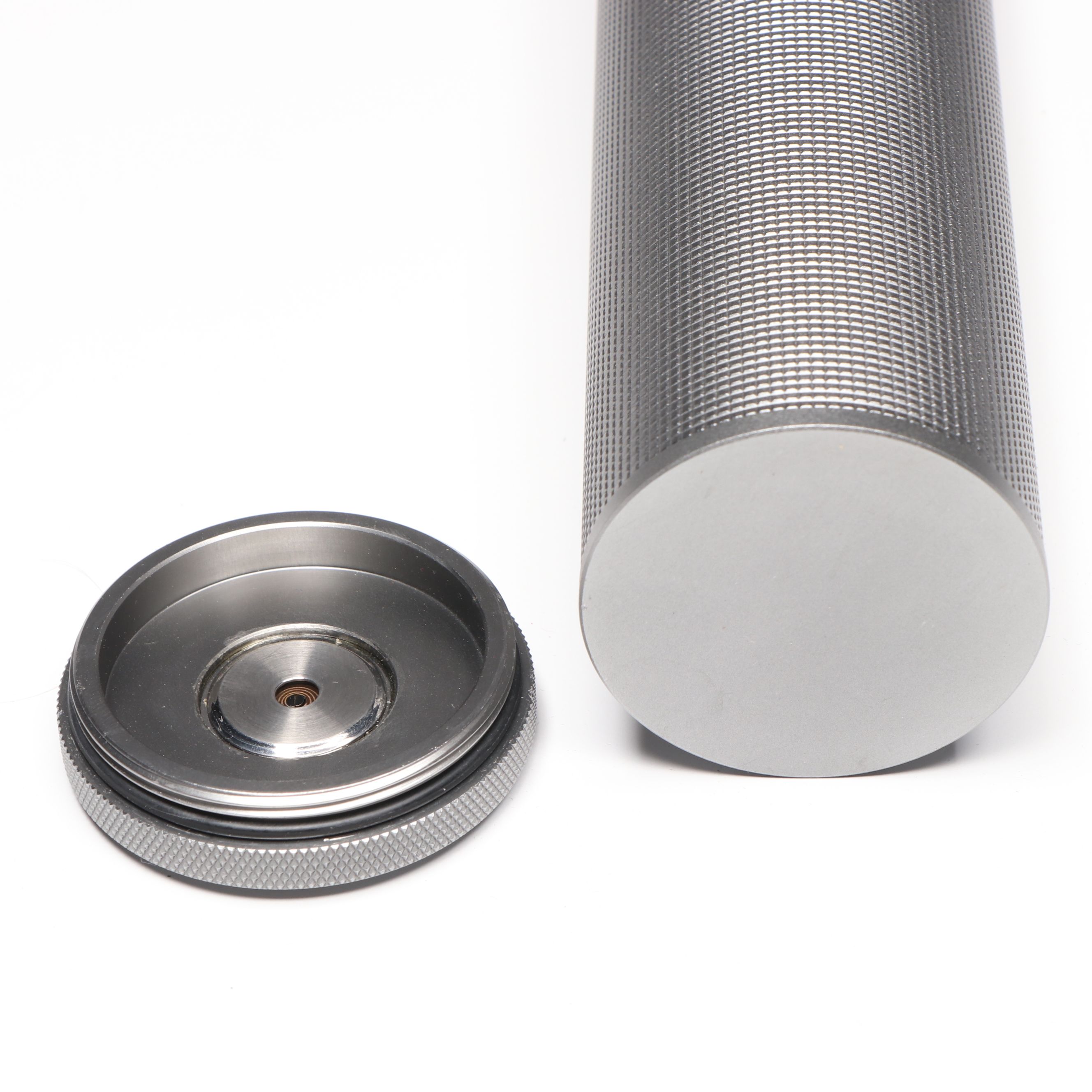 MCM Style Lacquerware and Glass Ashtray with Tray and Cohiba Metal Humidor