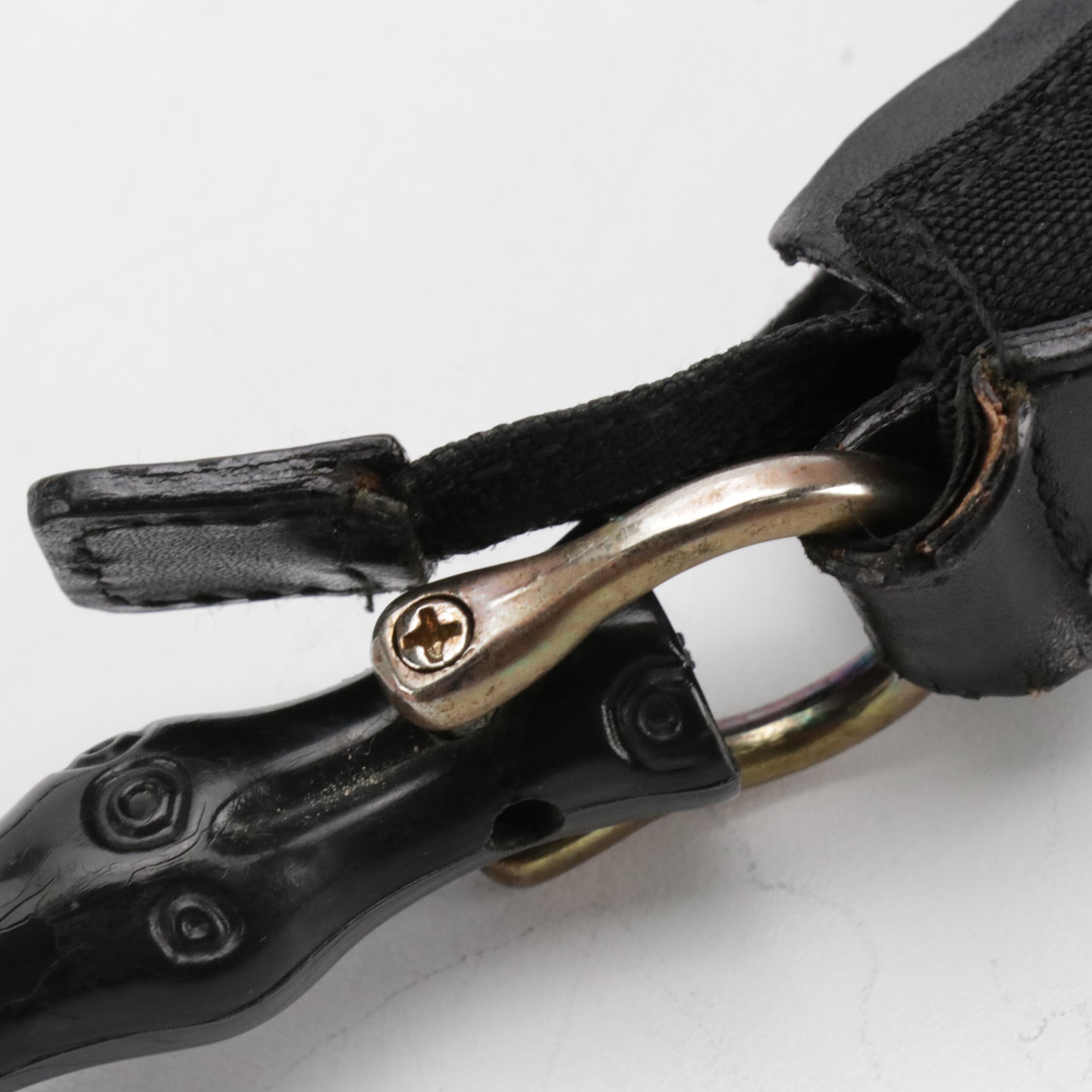 Gucci Bamboo Handle Hobo Shoulder Bag in Black Nylon Canvas and Leather