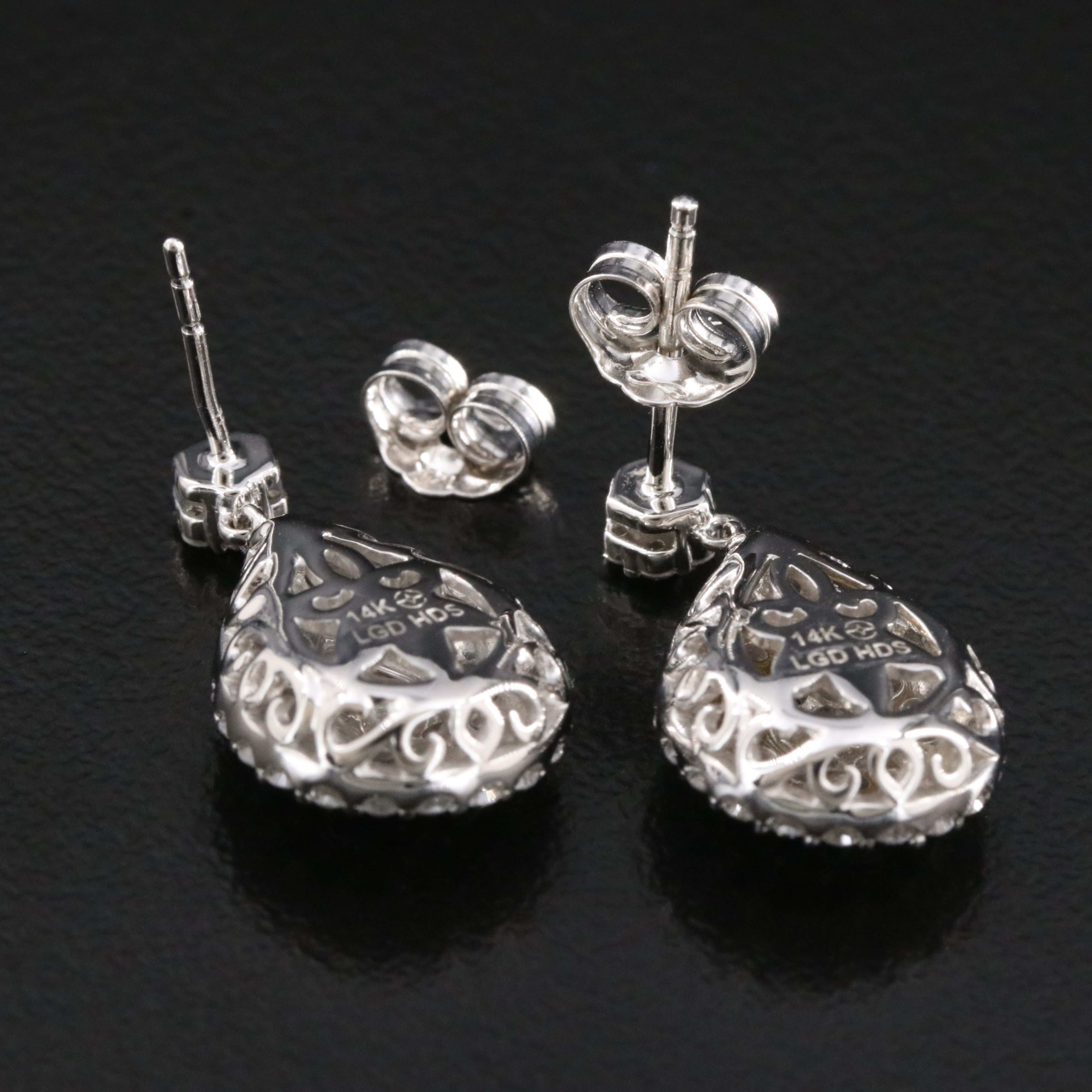 14K 1.04 CT Pavé Lab Grown Diamond Earrings