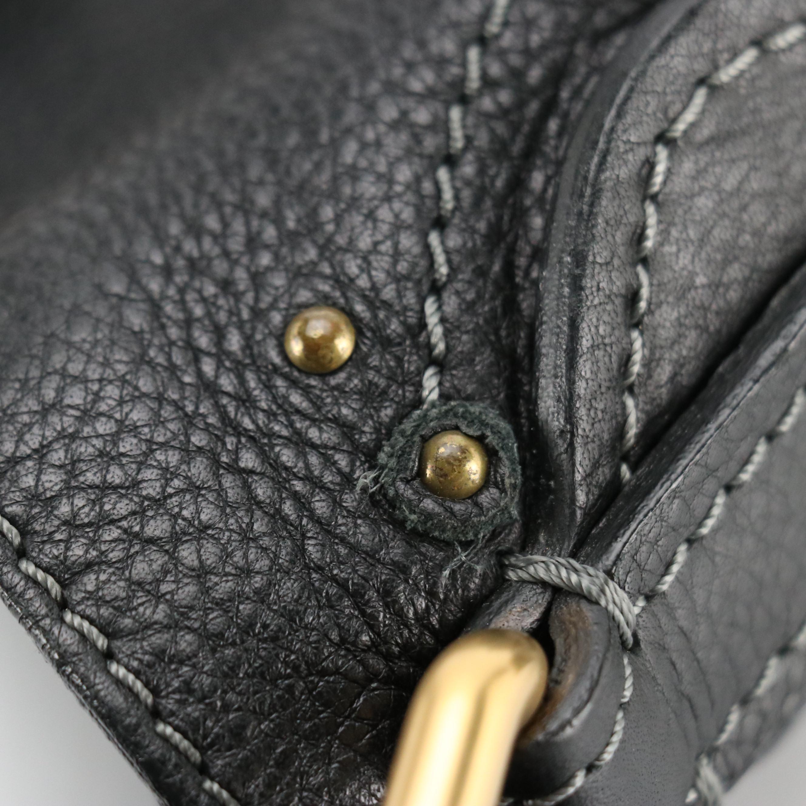 Chloé Paddington Hobo Shoulder Bag in Black Grained Calfskin Leather