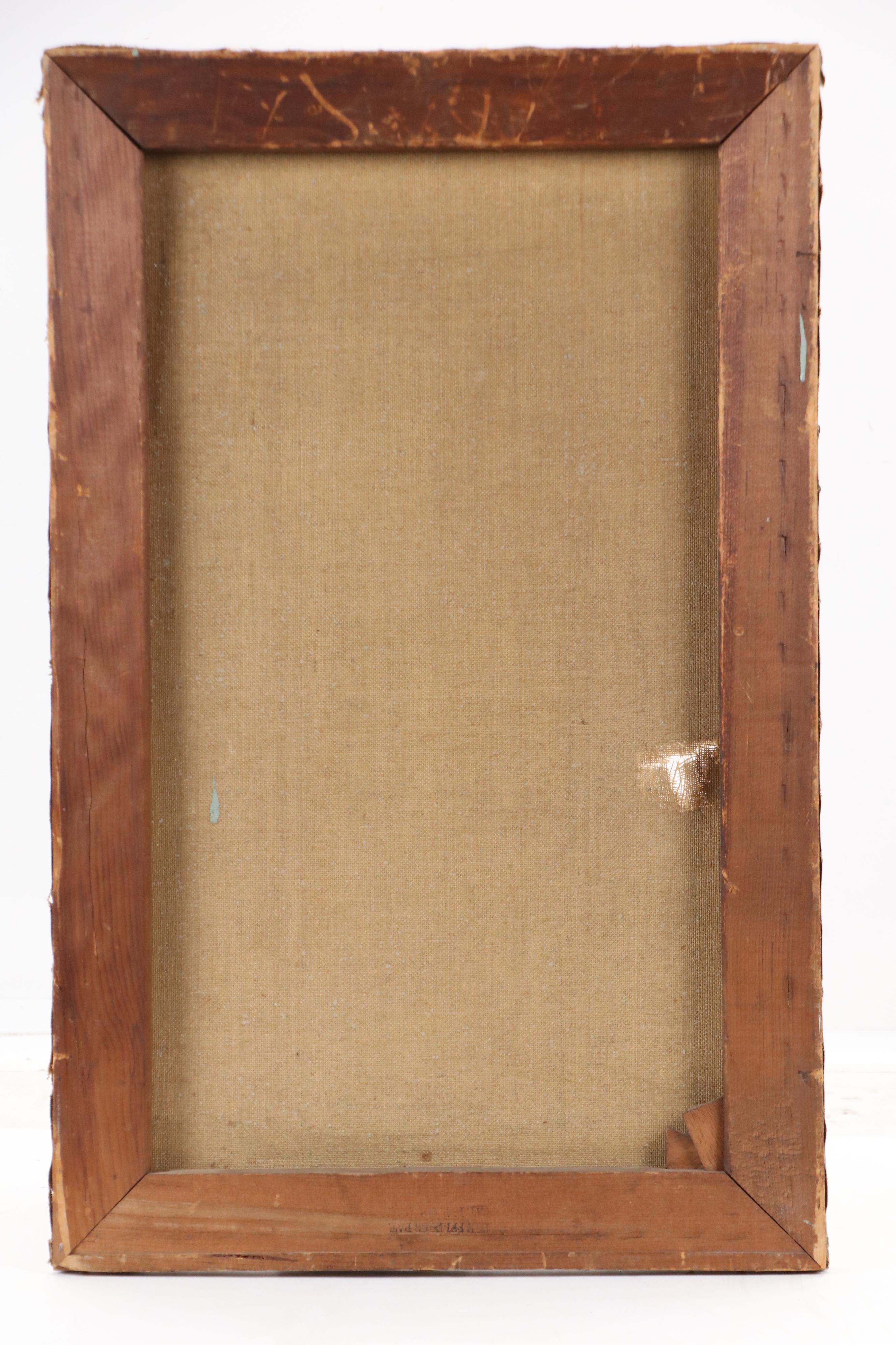 Landscape Oil Painting of Woodland River, 20th Century