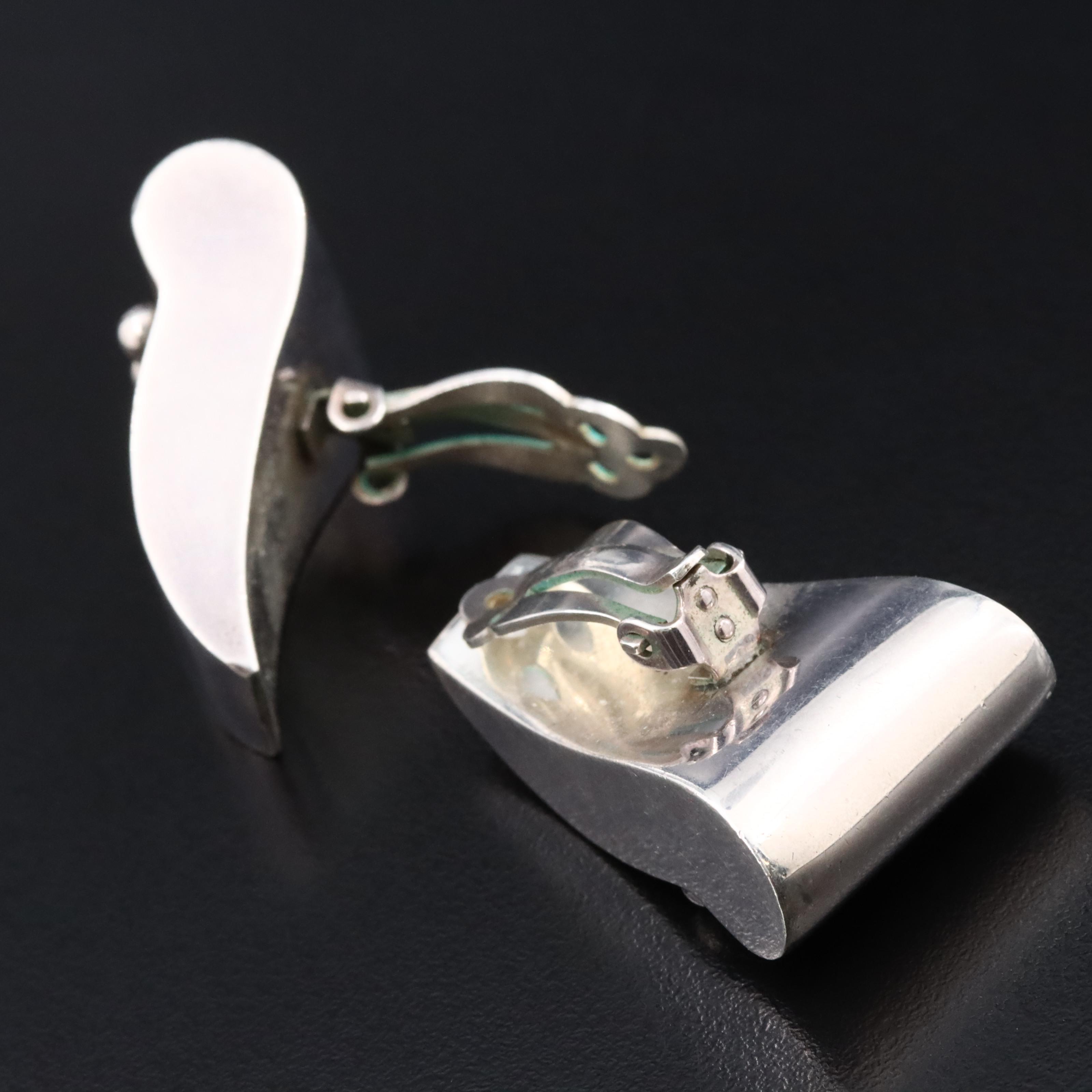 Sterling Tapered Earrings with Bead Detail