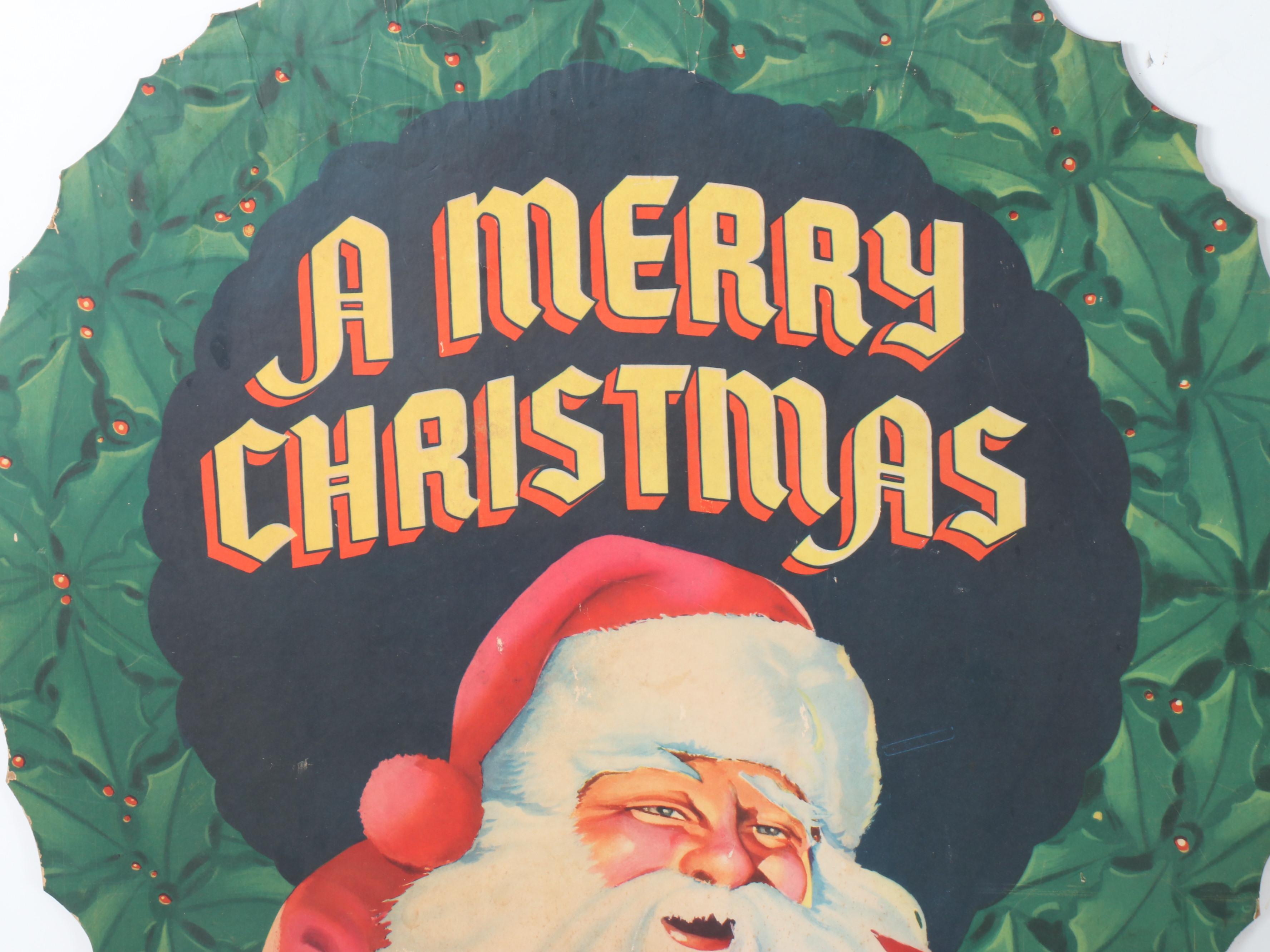 A Merry Christmas and Other Die-cut Vintage Santa Stand-Ups