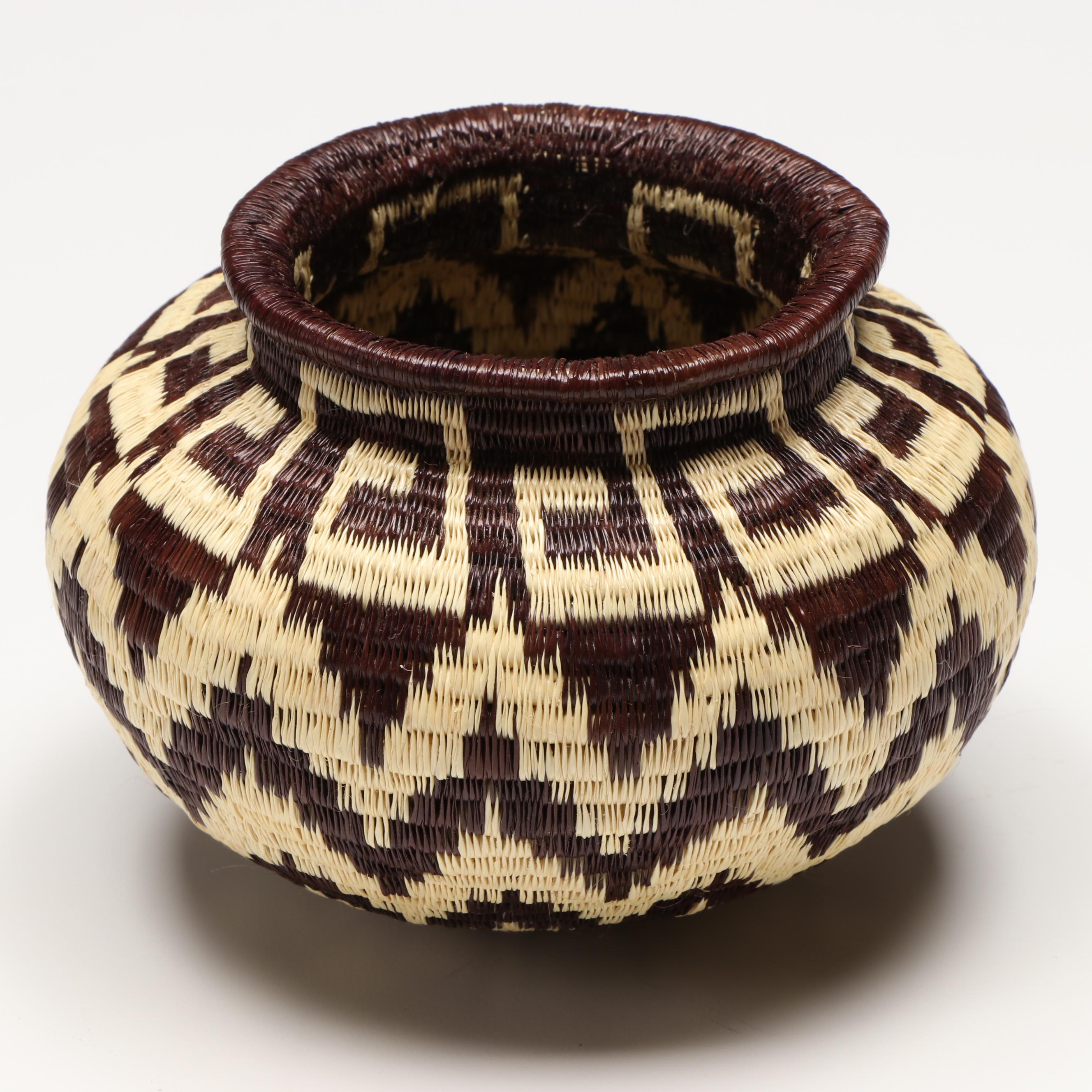 Panamanian Emberá-Wounaan Chunga Fiber Baskets with Owls and Geometric Motifs