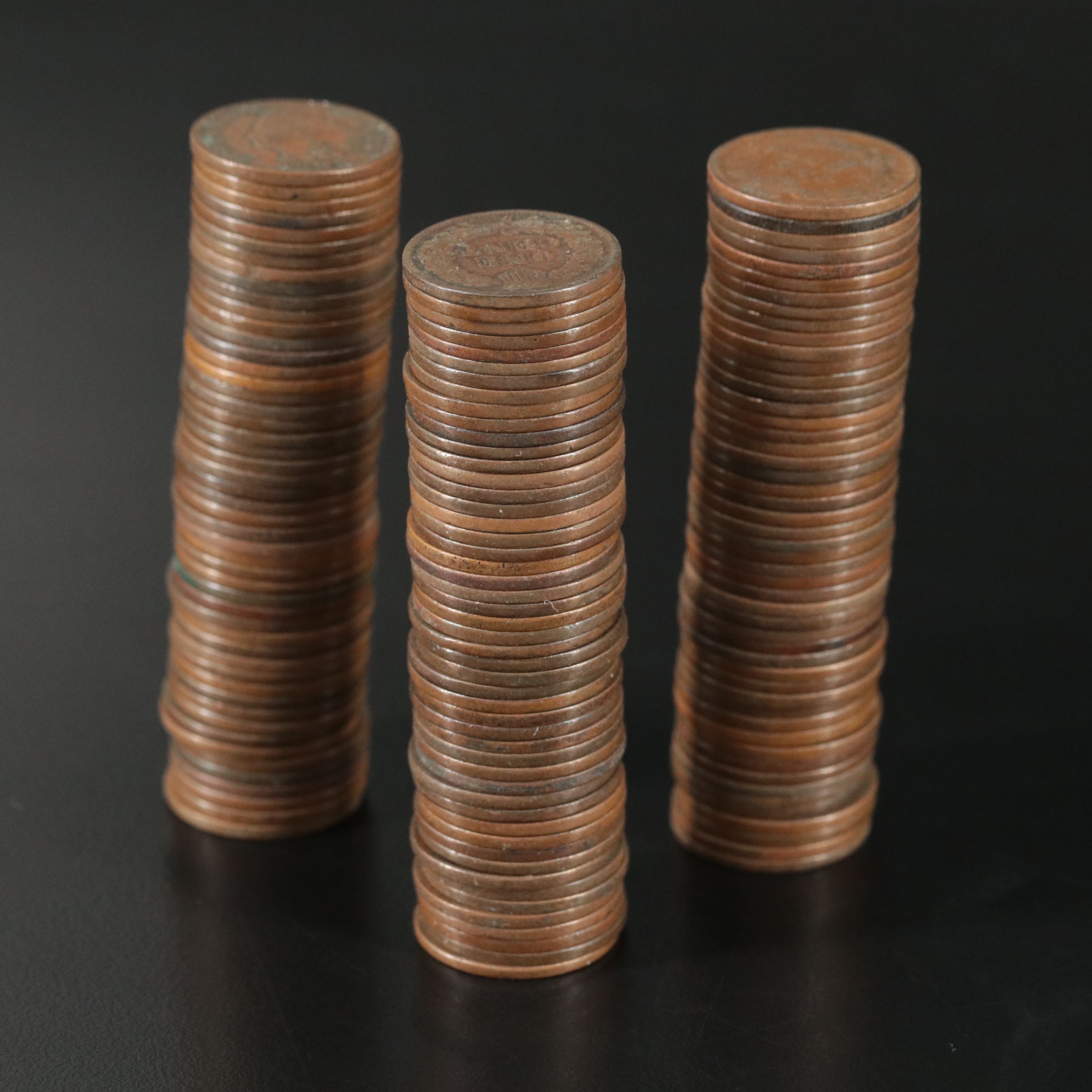 Group of One Hundred-Fifty Assorted Date Indian Cents