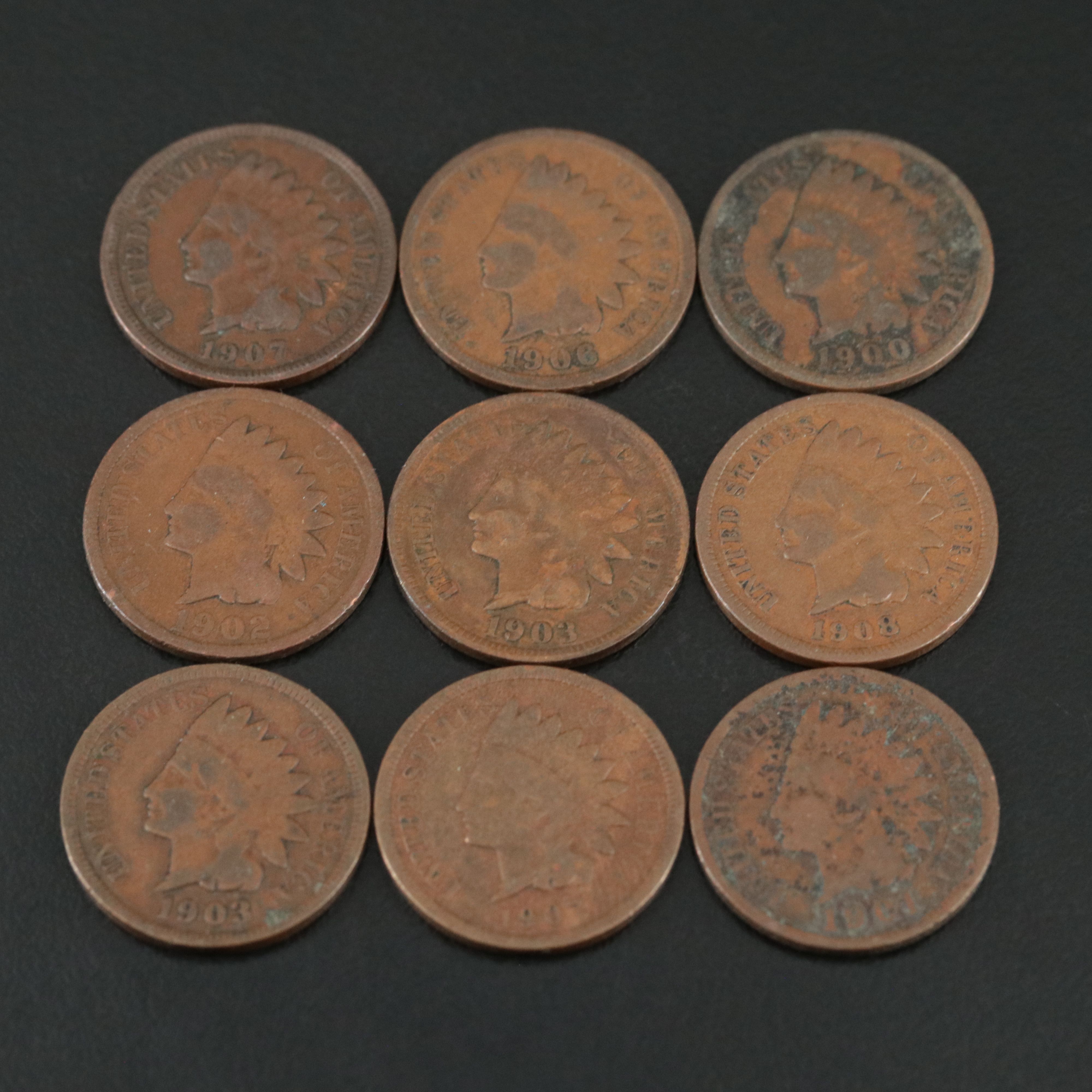 Group of One Hundred-Fifty Assorted Date Indian Cents