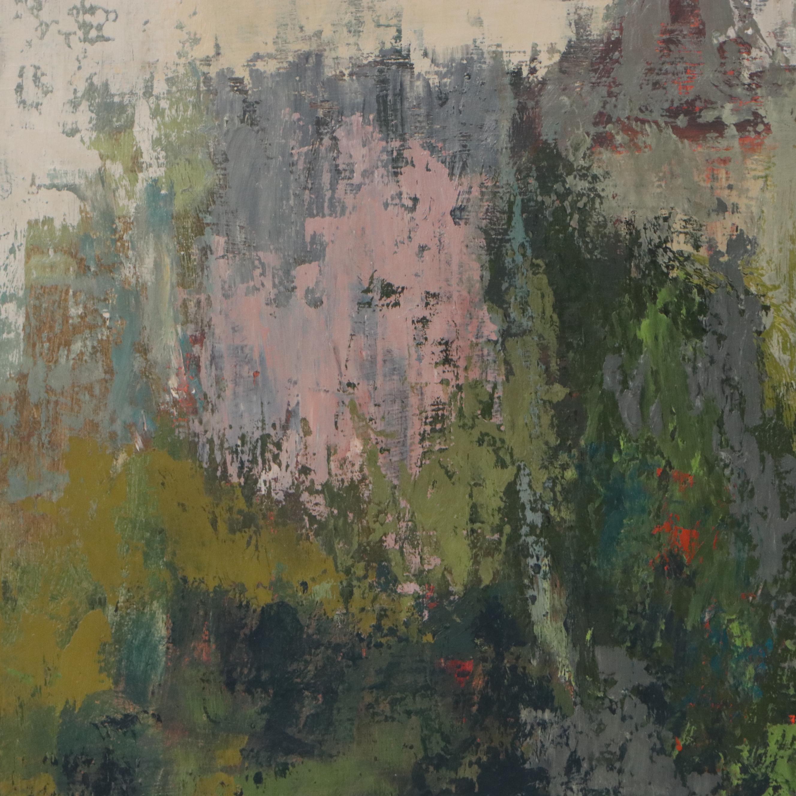 M. Norton Impressionistic Landscape Oil Painting, Late 20th Century