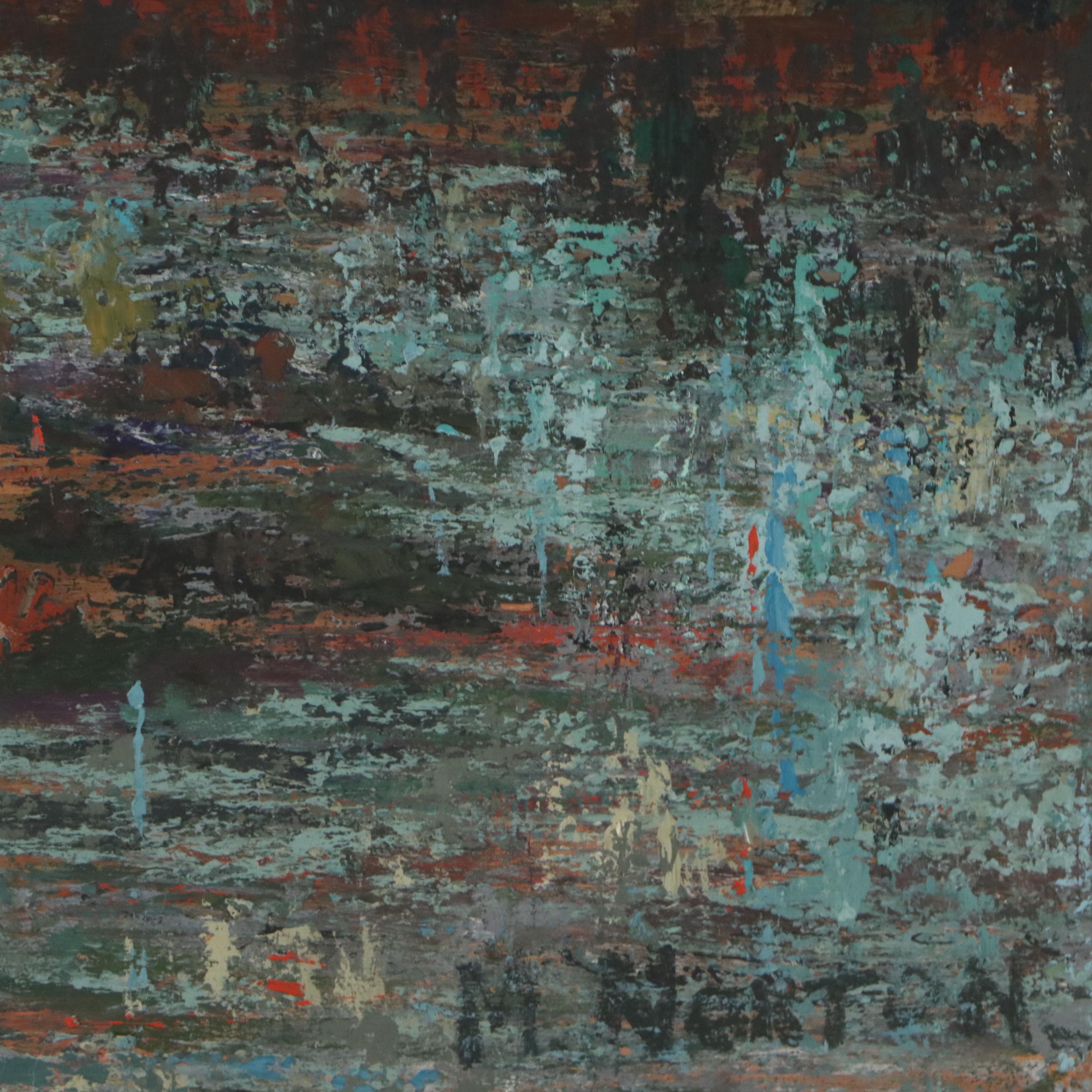 M. Norton Impressionistic Landscape Oil Painting, Late 20th Century