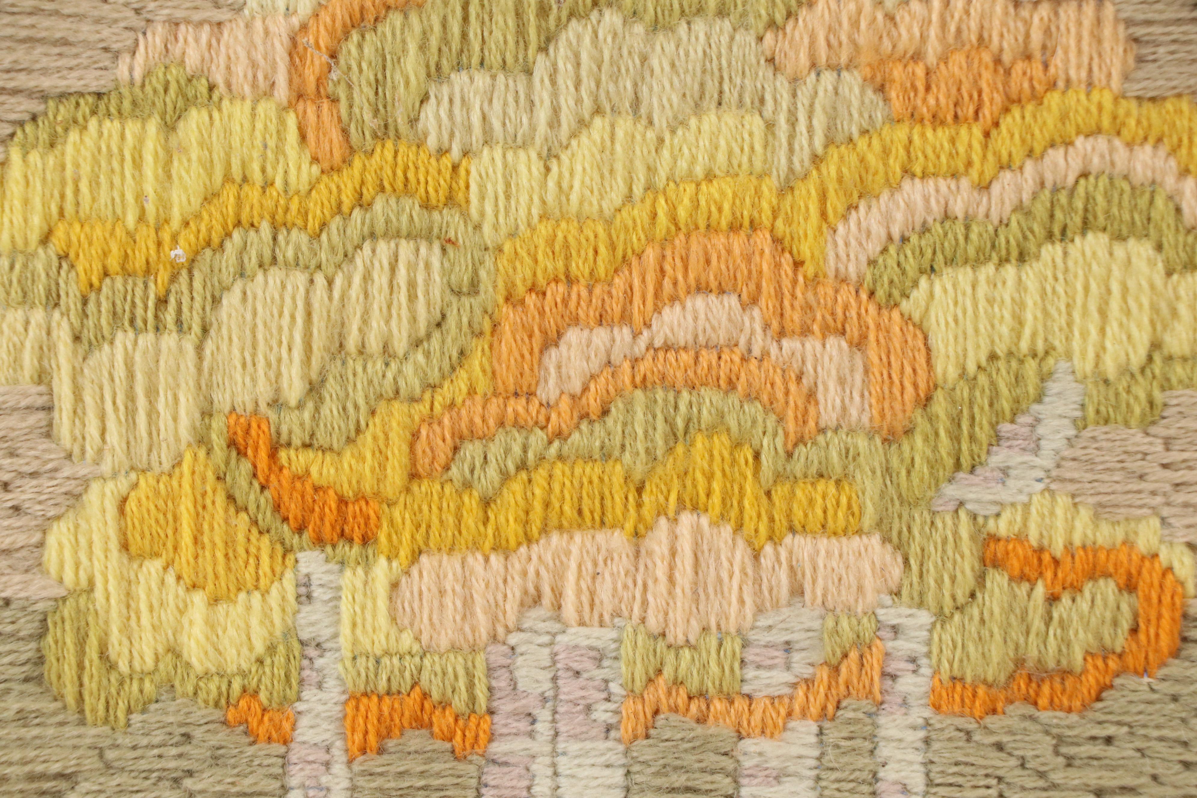 Yarn Embroidery of Autumnal Birch Trees