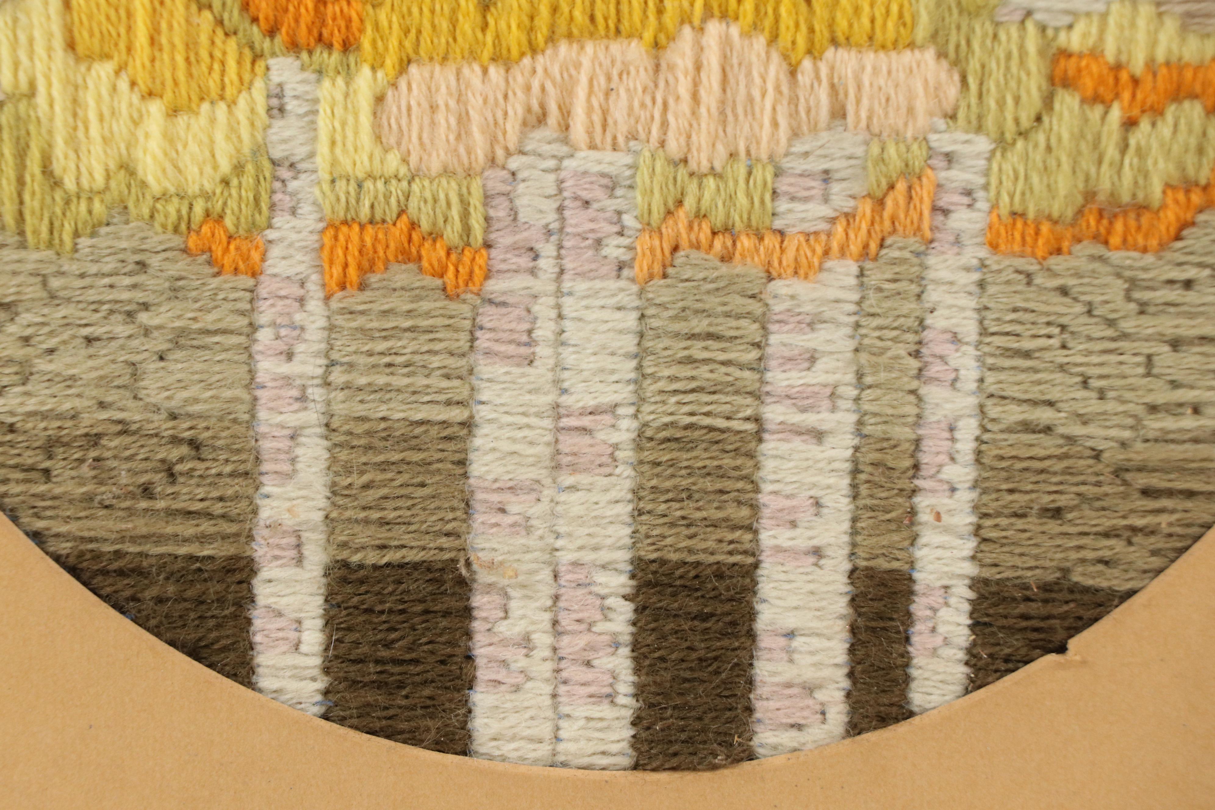 Yarn Embroidery of Autumnal Birch Trees