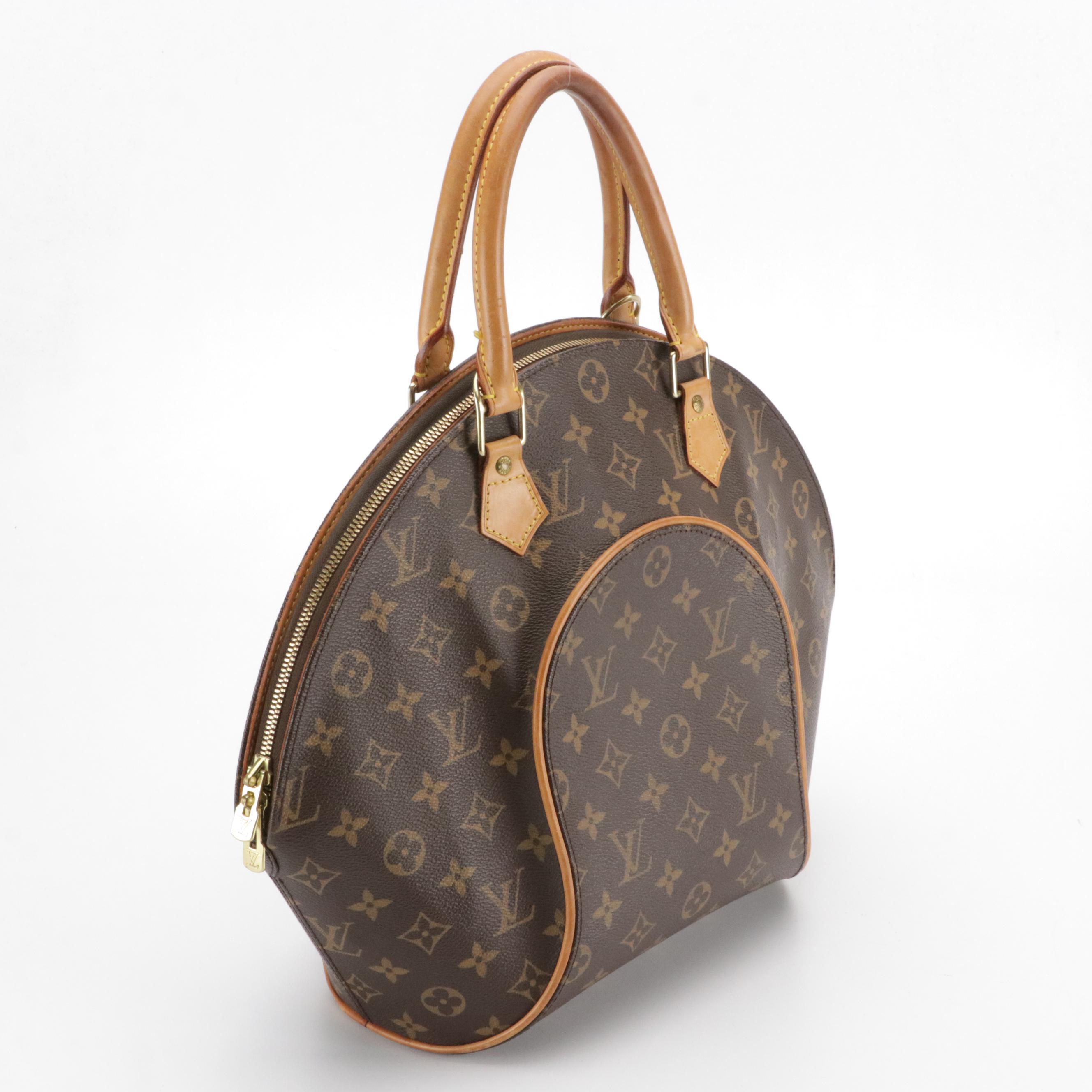 Louis Vuitton Ellipse MM Handbag in Monogram Canvas and Vachetta Leather
