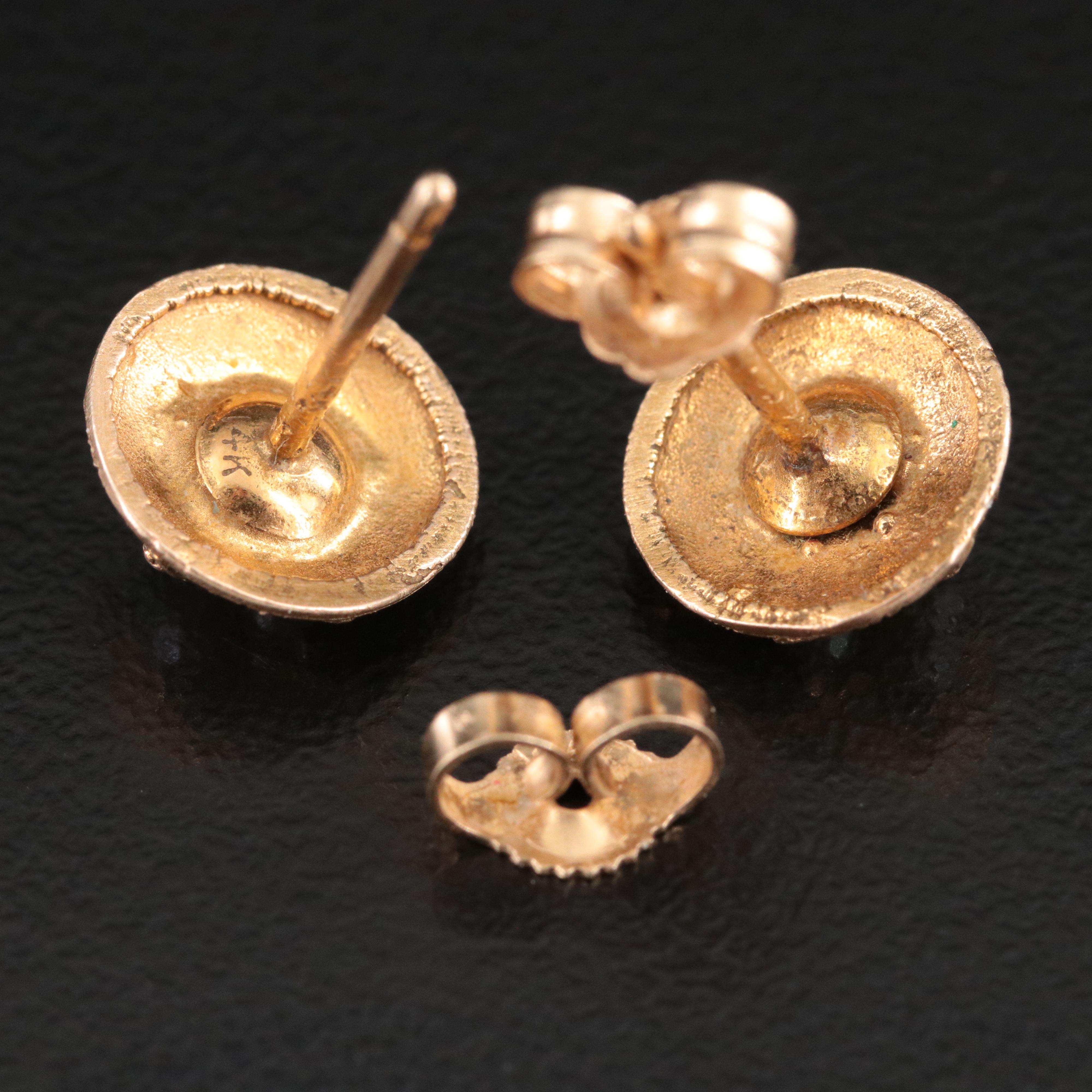 14K Turquoise and Seed Pearl Star Earrings