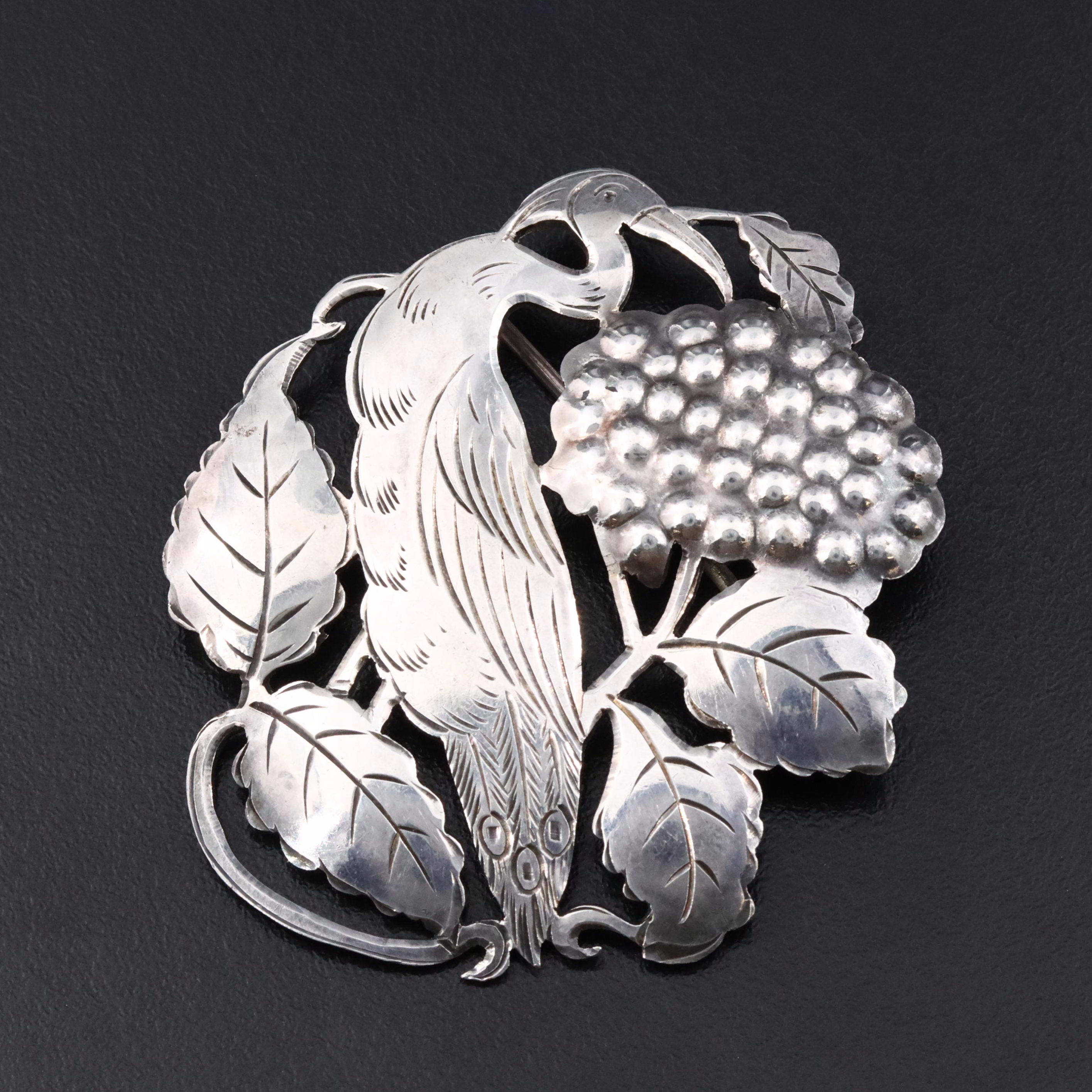 Sterling Phoenix Brooch