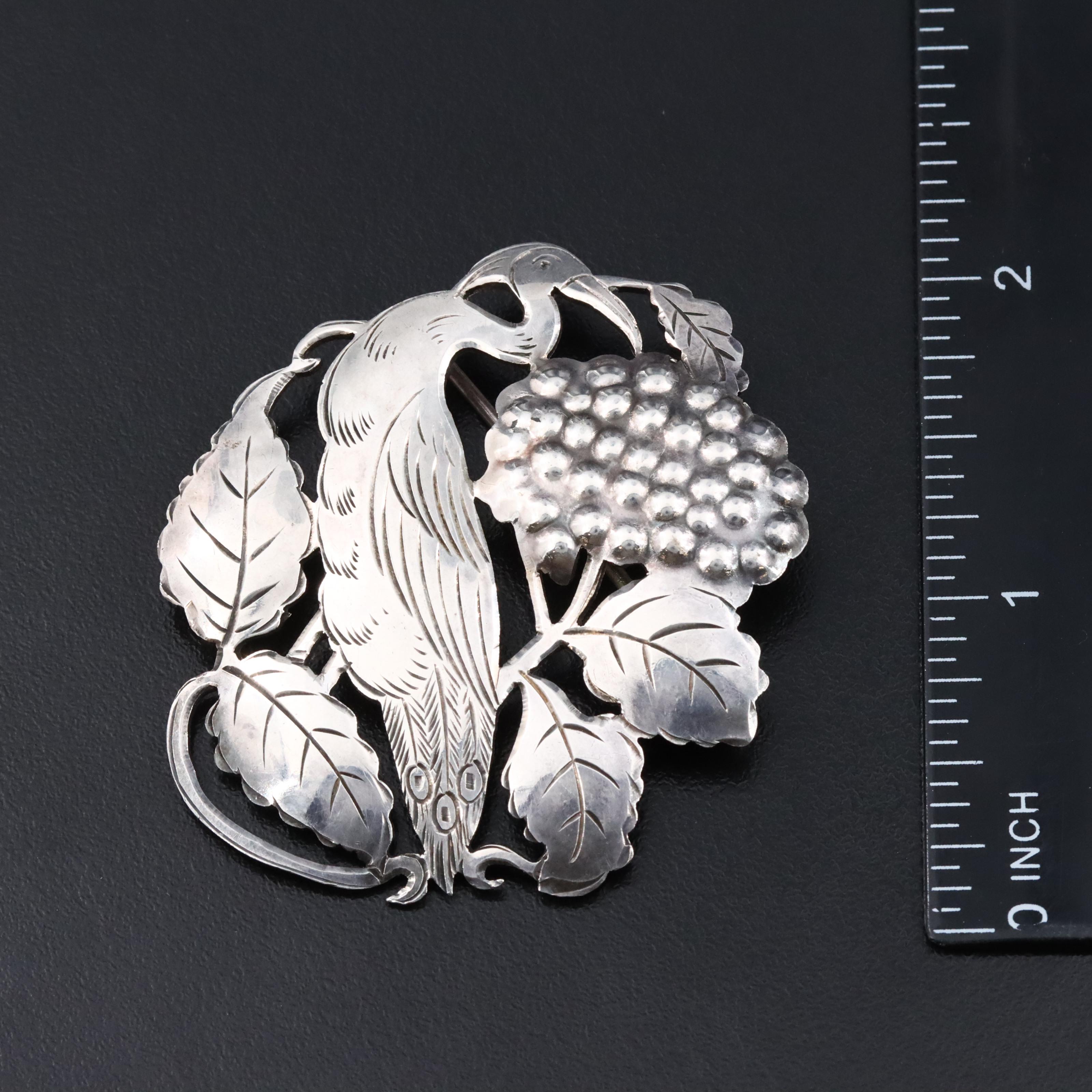 Sterling Phoenix Brooch