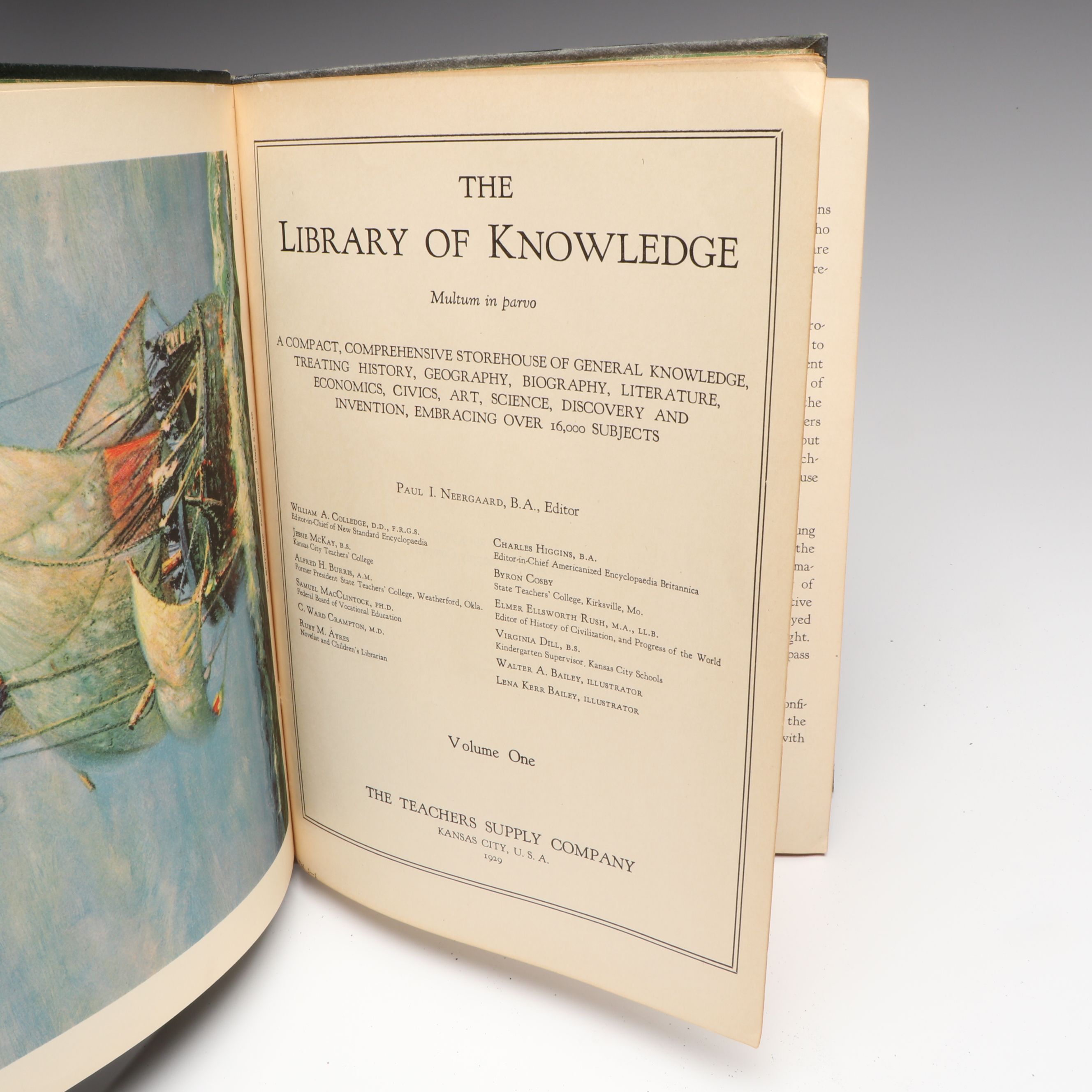 "Library of Knowledge" Complete Set with Loose Leaf Extension Volume, 1929