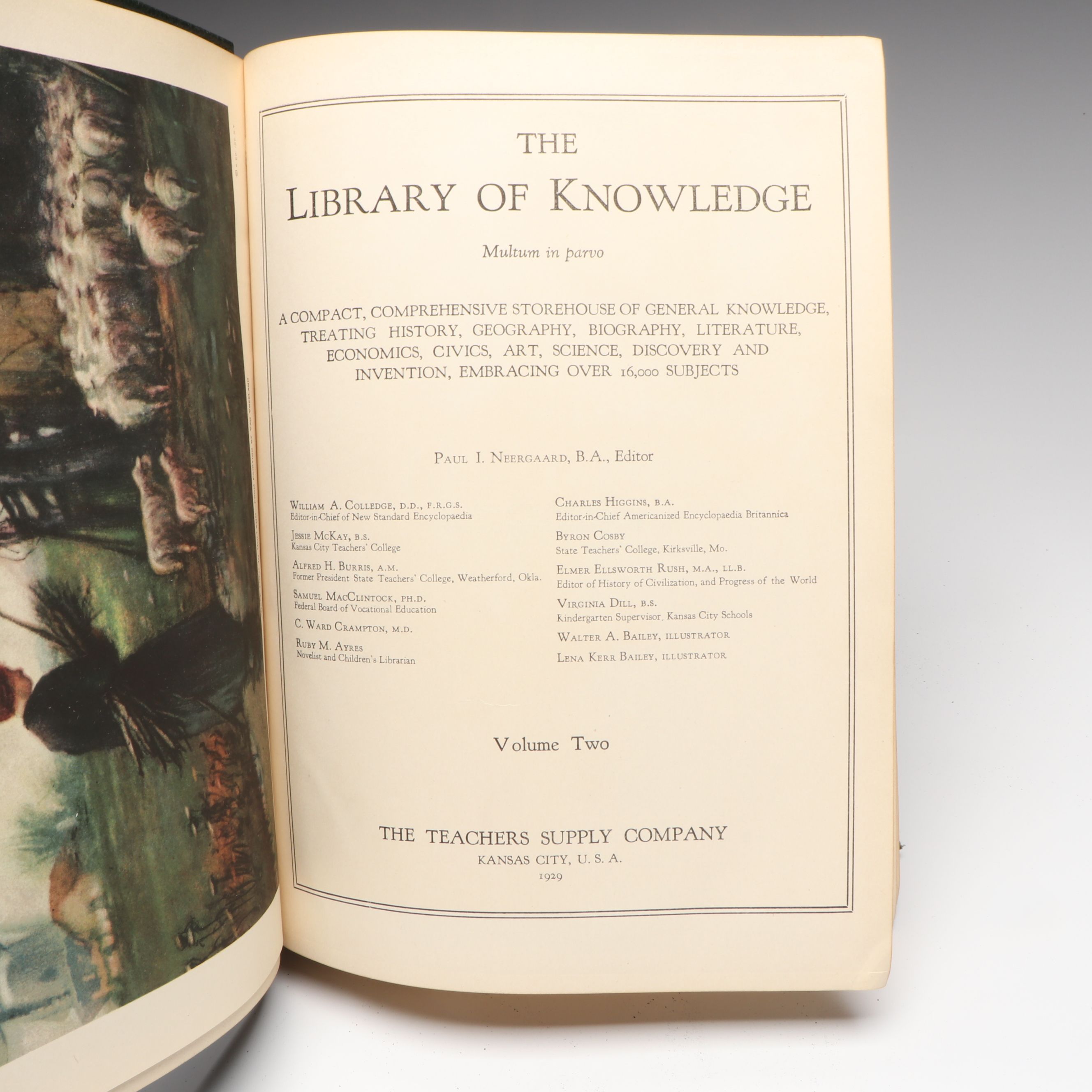 "Library of Knowledge" Complete Set with Loose Leaf Extension Volume, 1929