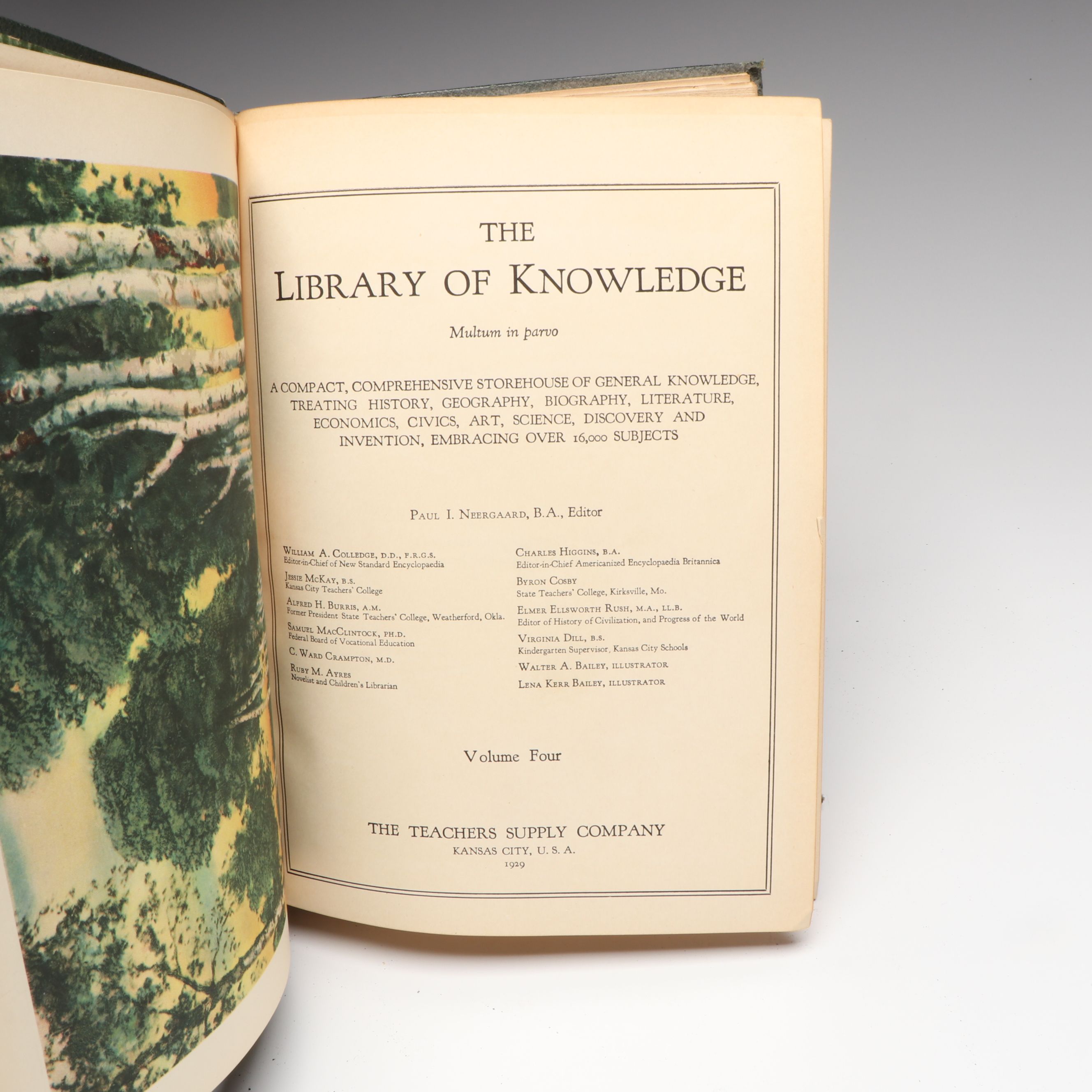 "Library of Knowledge" Complete Set with Loose Leaf Extension Volume, 1929