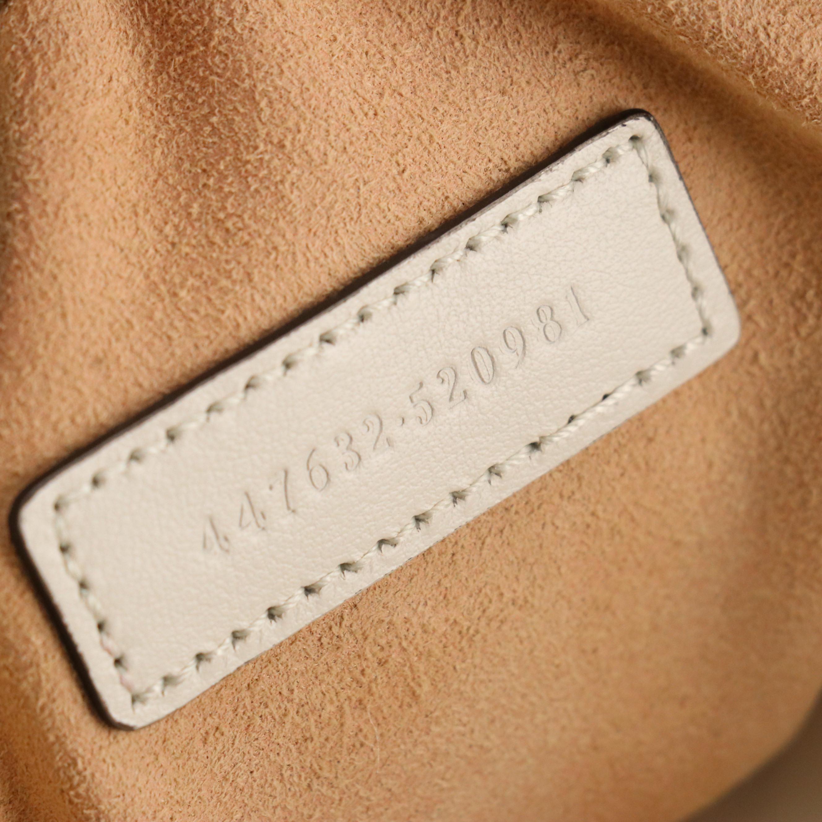 Gucci GG Marmont Crossbody Bag in Quilted White Calfskin Leather