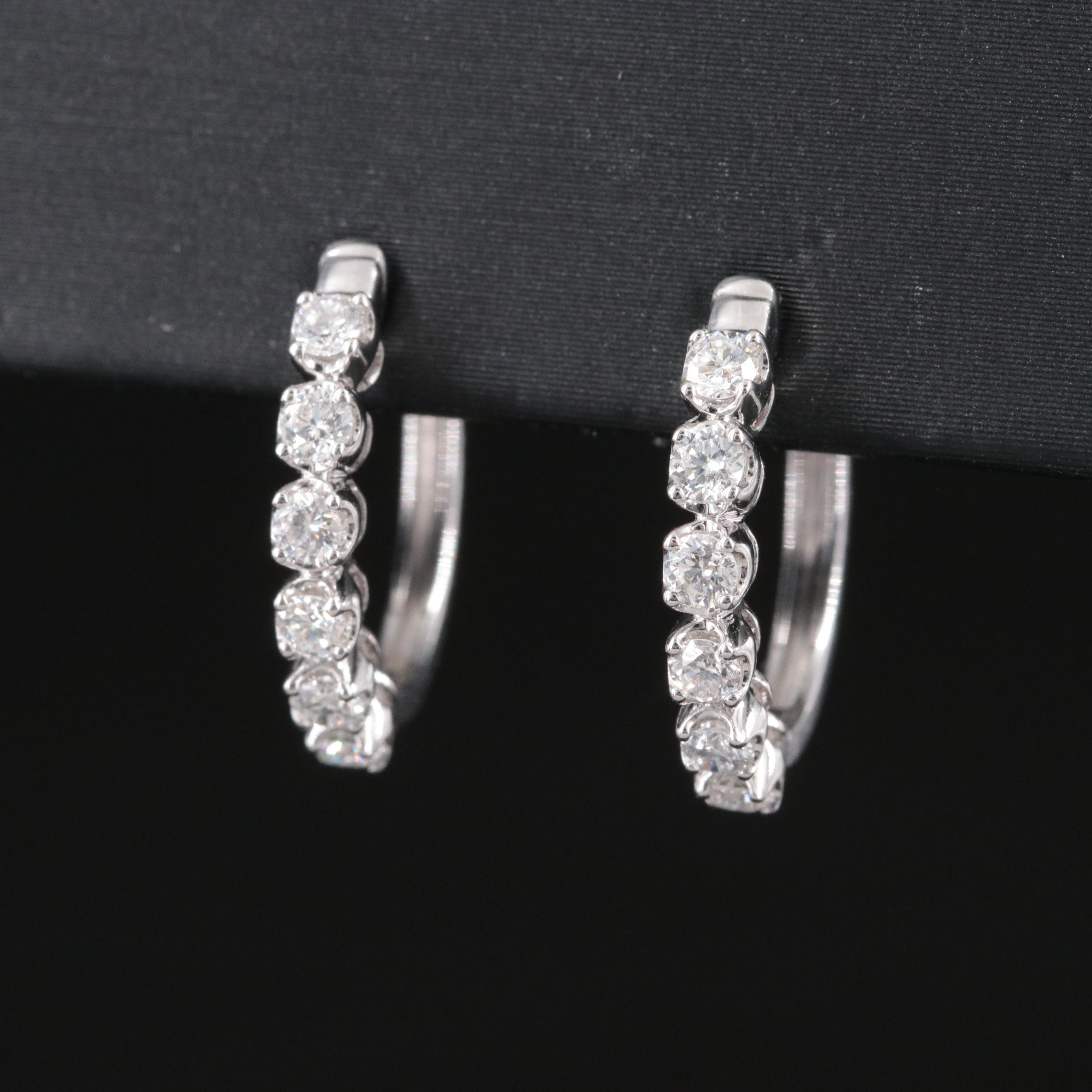 14K 0.50 CTW Lab Grown Diamond Hoop Earrings