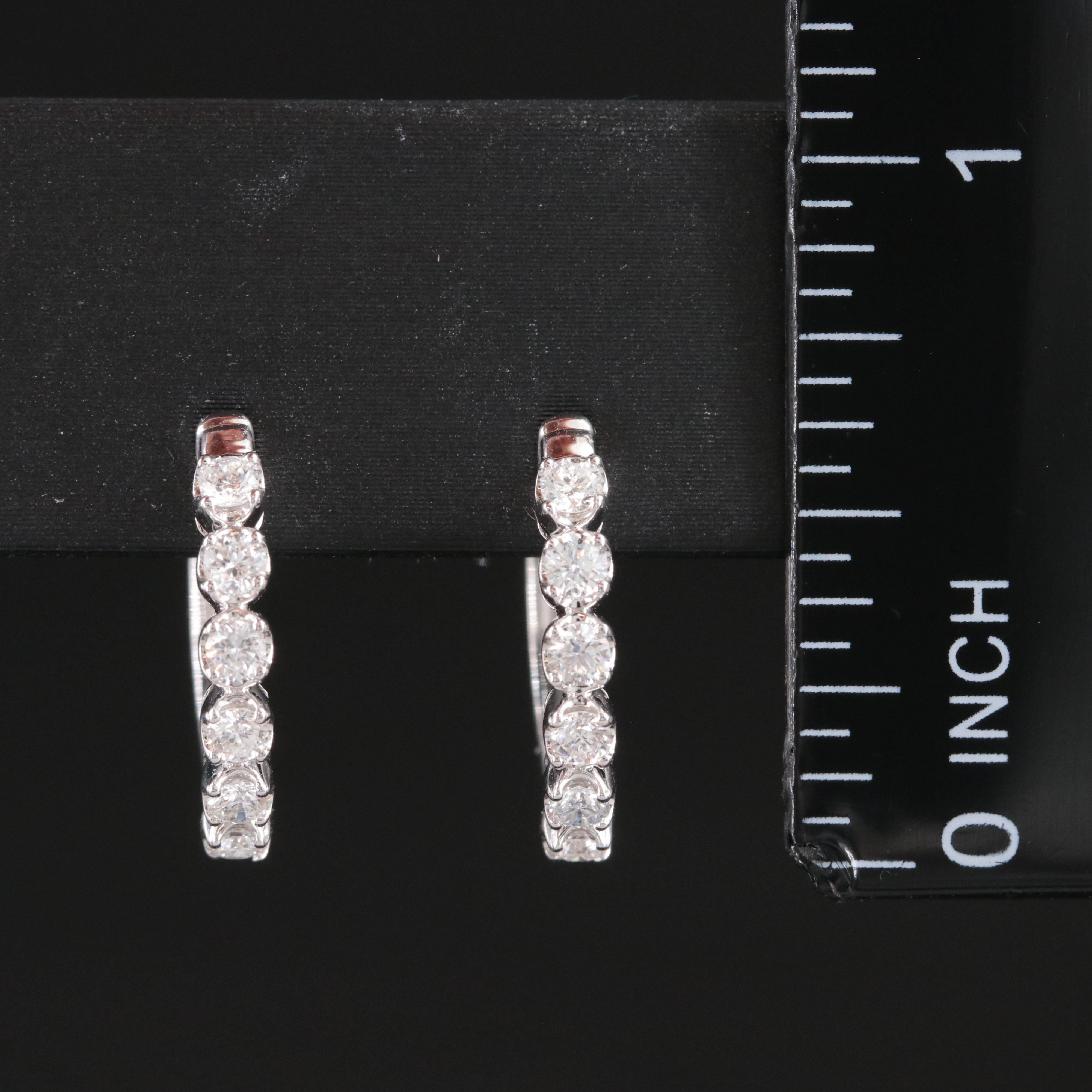 14K 0.50 CTW Lab Grown Diamond Hoop Earrings