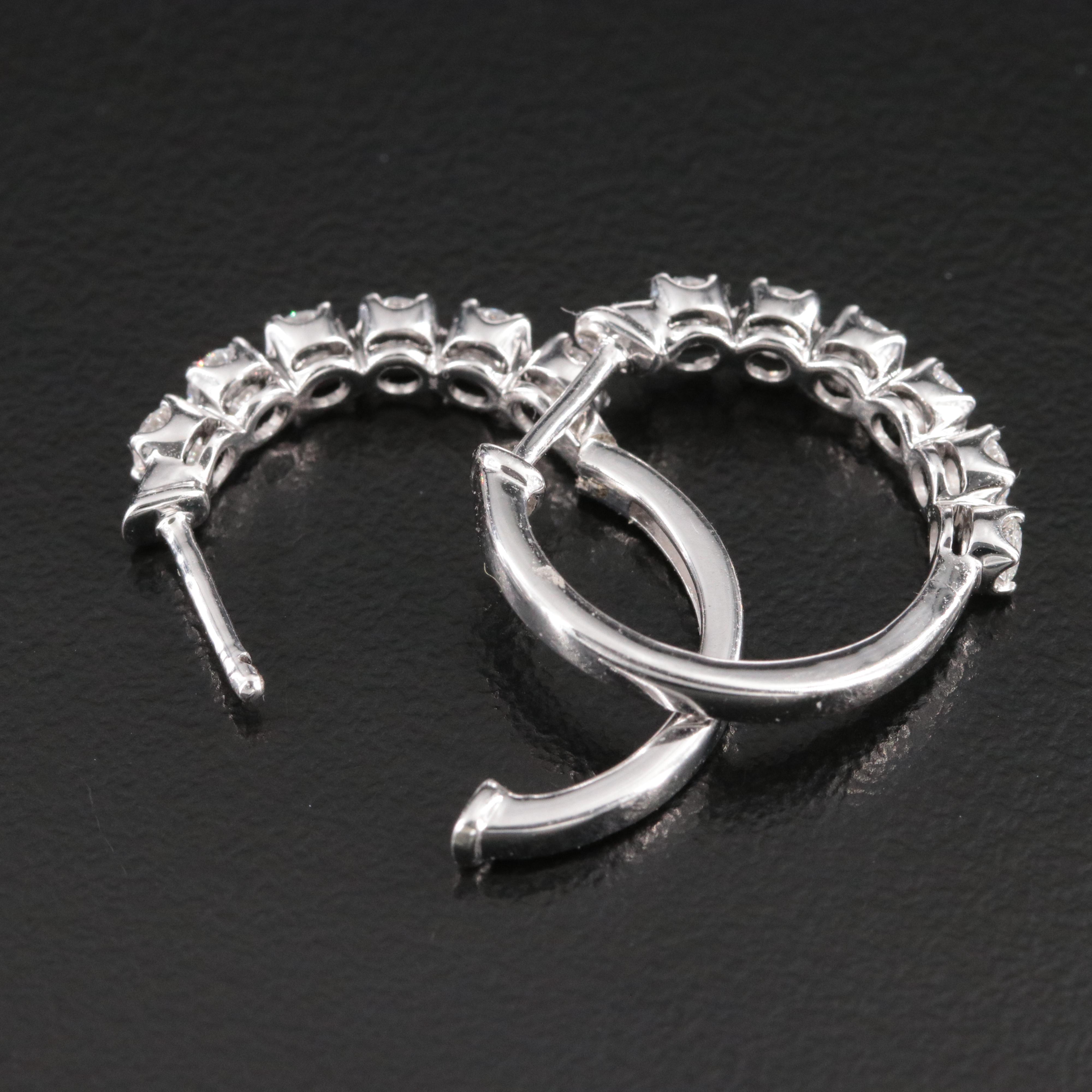 14K 0.50 CTW Lab Grown Diamond Hoop Earrings