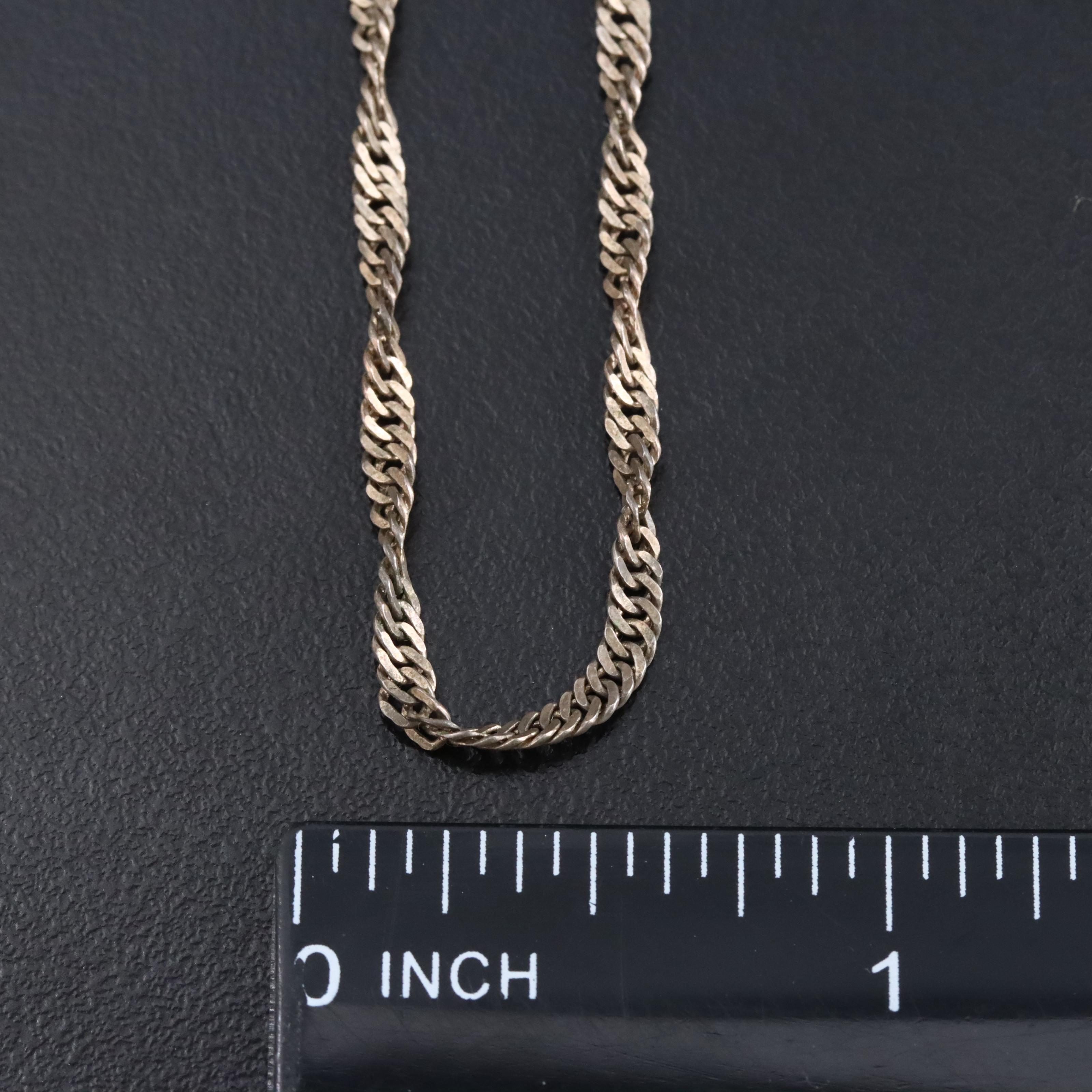 Sterling Singapore, Popcorn and Curb Chain Necklaces