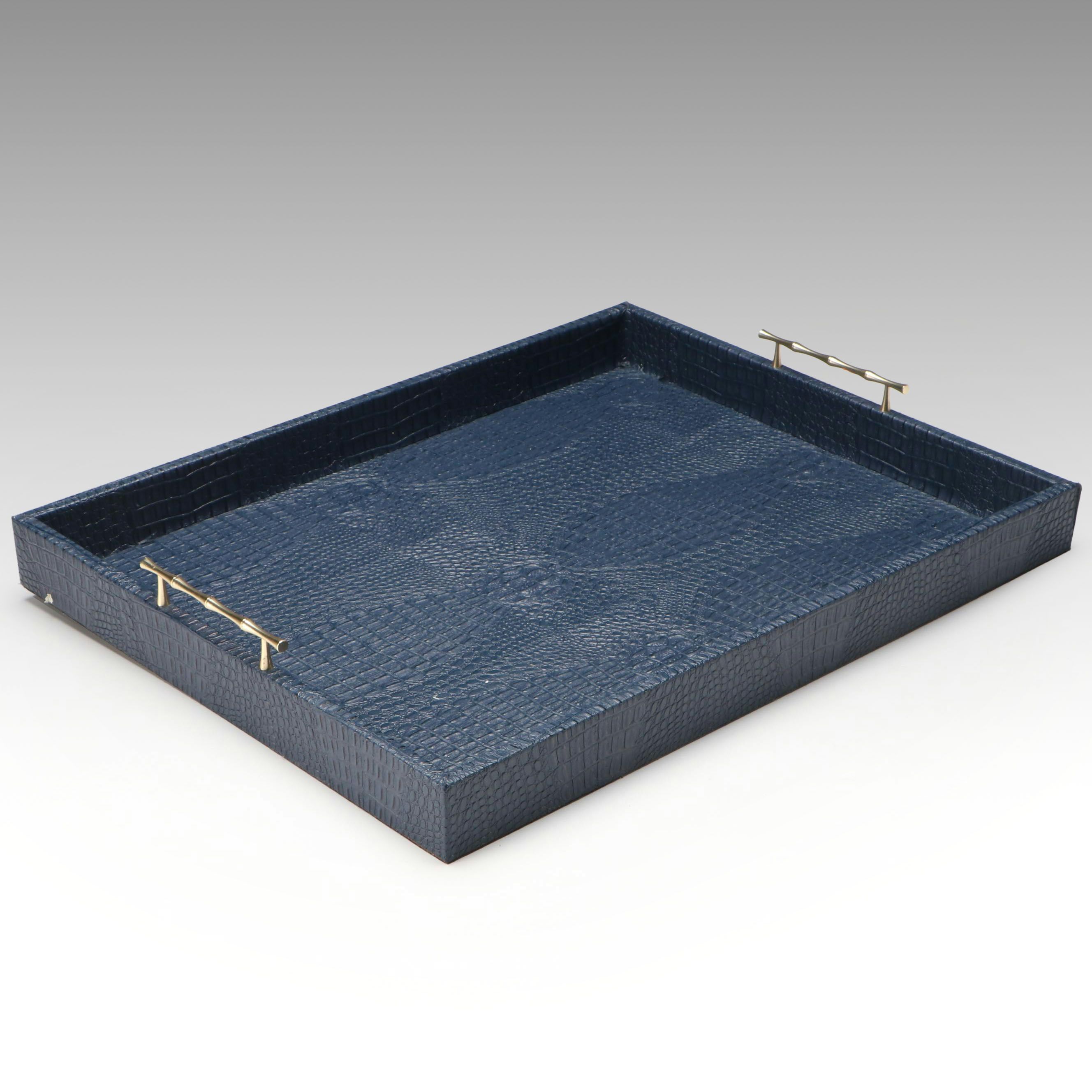 Contemporary Faux Embossed Crocodile Tray