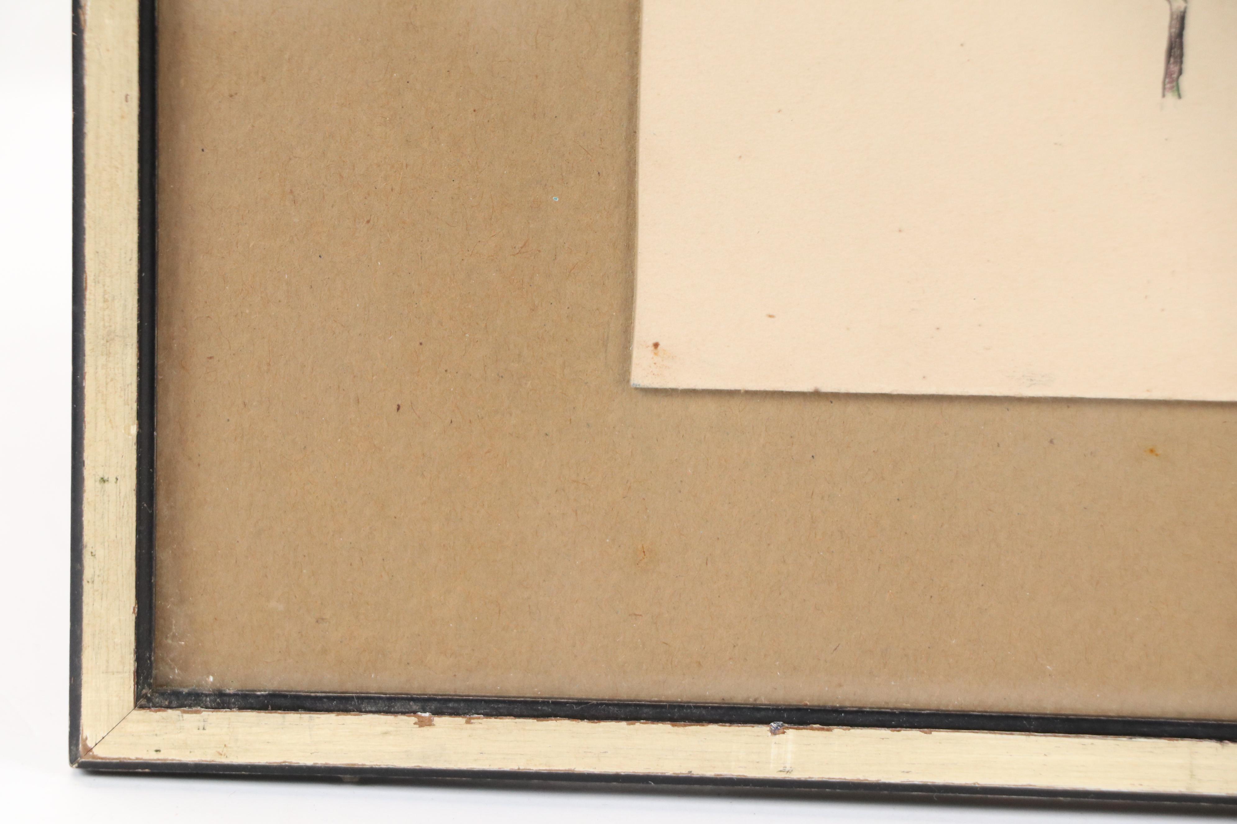 Theophilus Brown Mixed Media Drawing of Blue Flowers, 1961