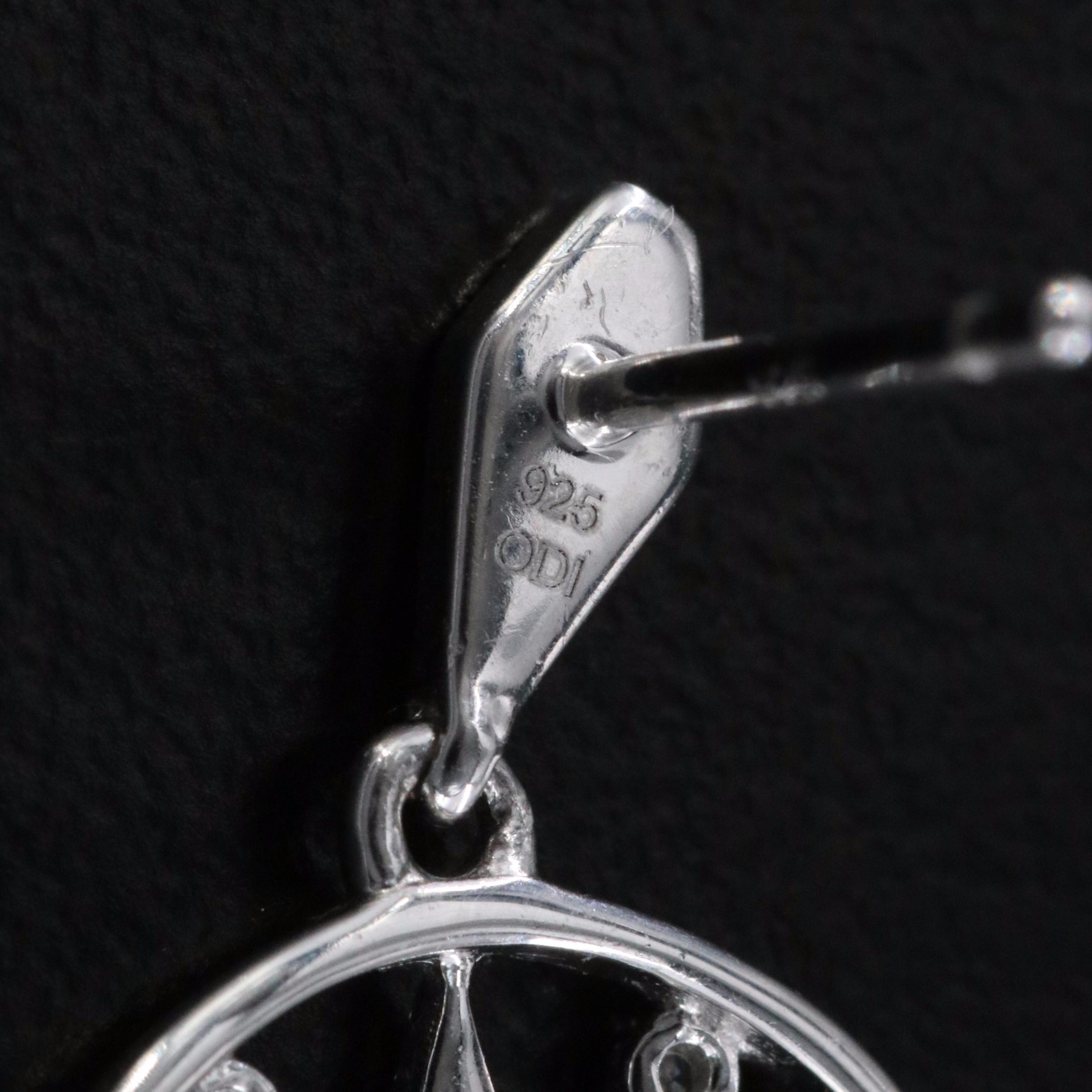 Sterling Diamond Starburst Earrings