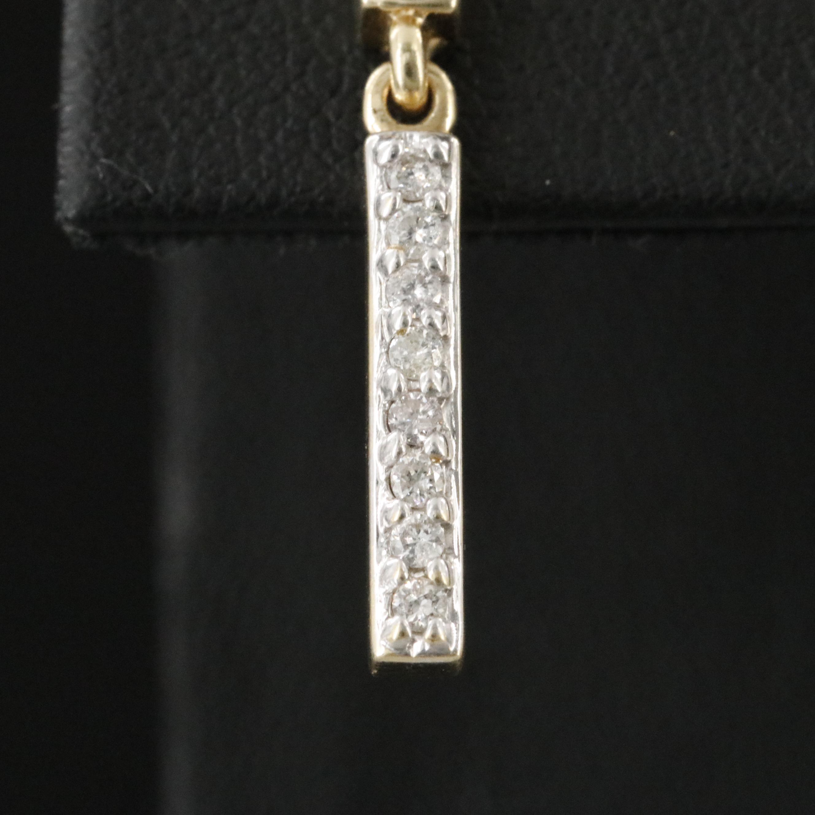 14K 0.29 CTW Diamond Bar Drop Earrings