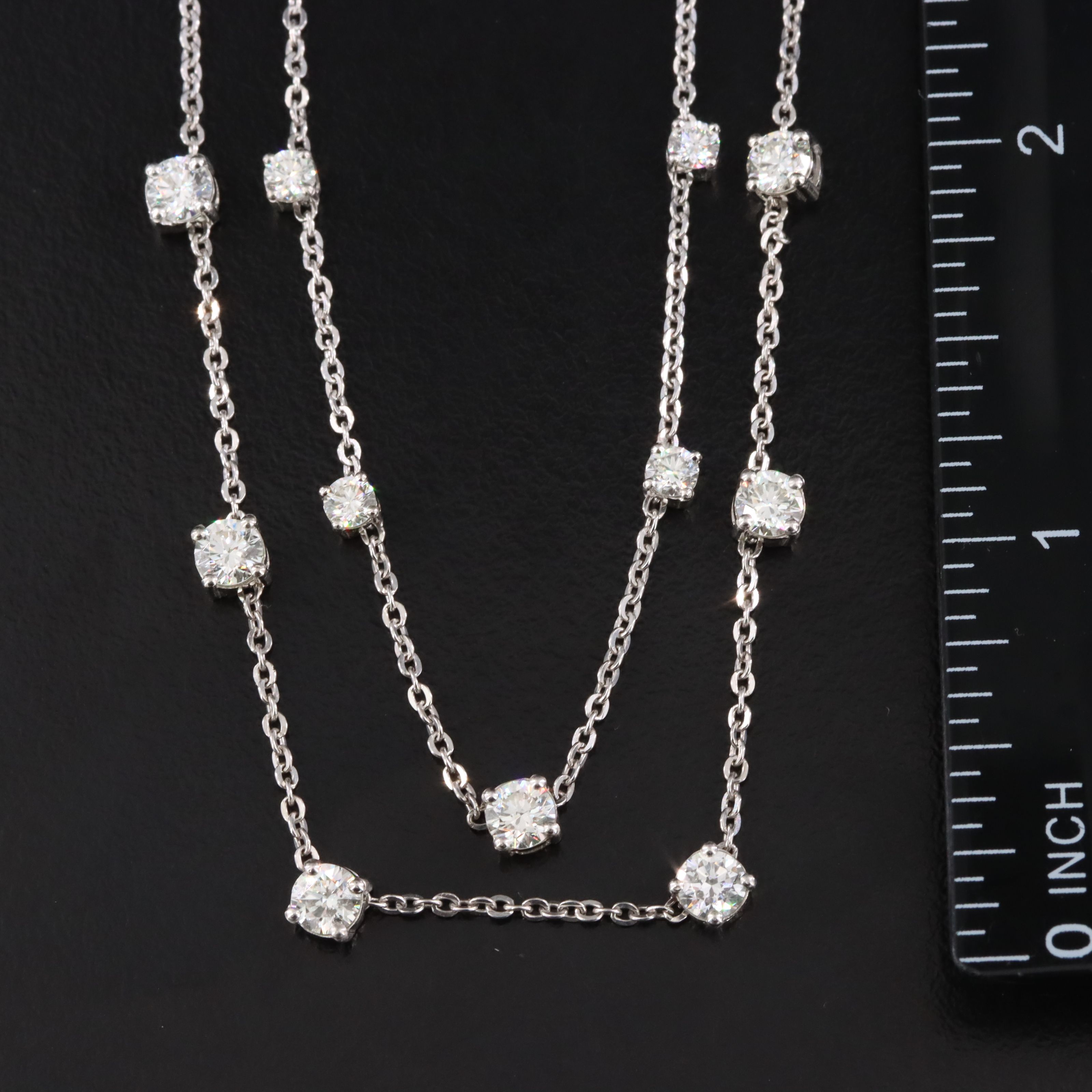 Platinum 4.09 CTW Diamond Tiered Necklace