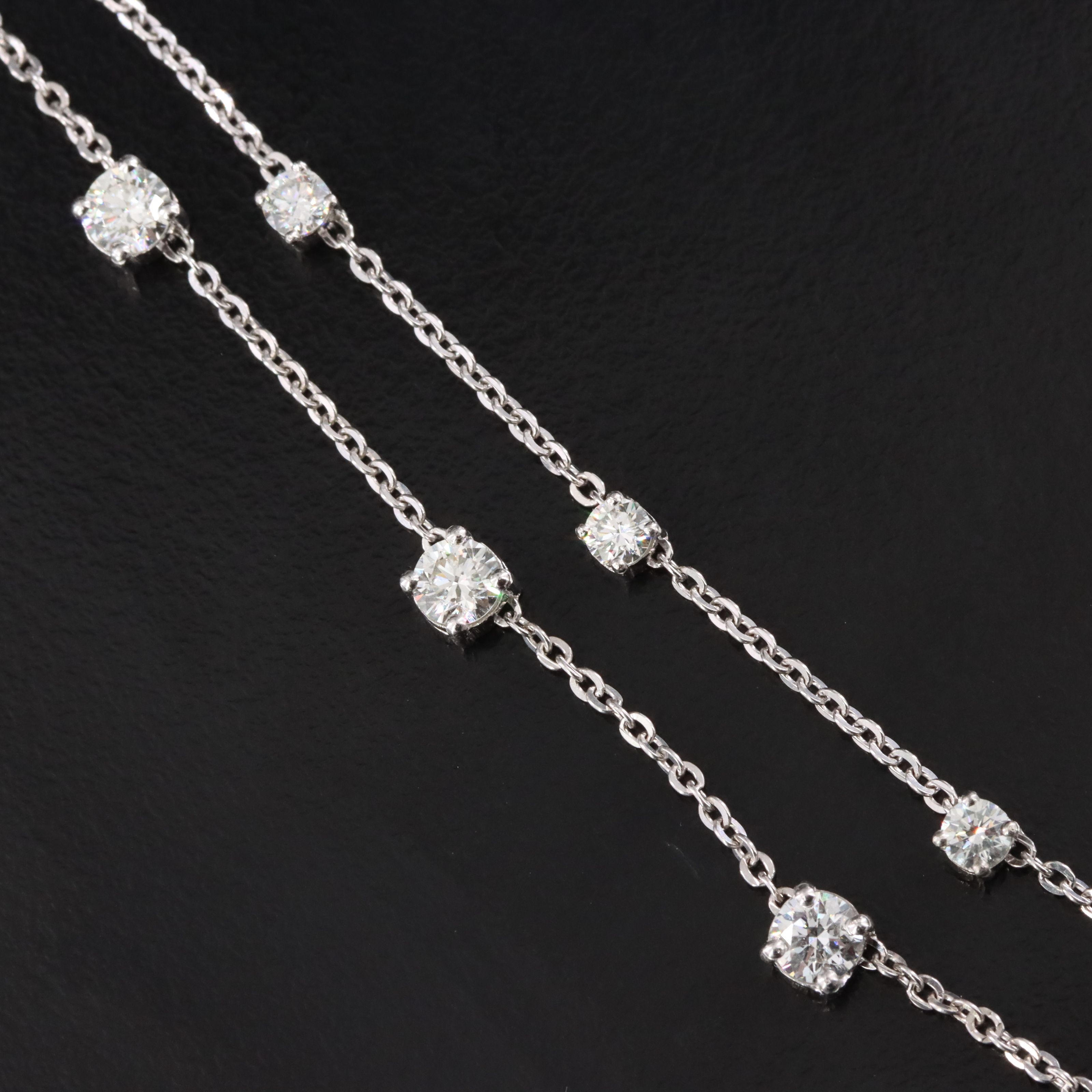 Platinum 4.09 CTW Diamond Tiered Necklace