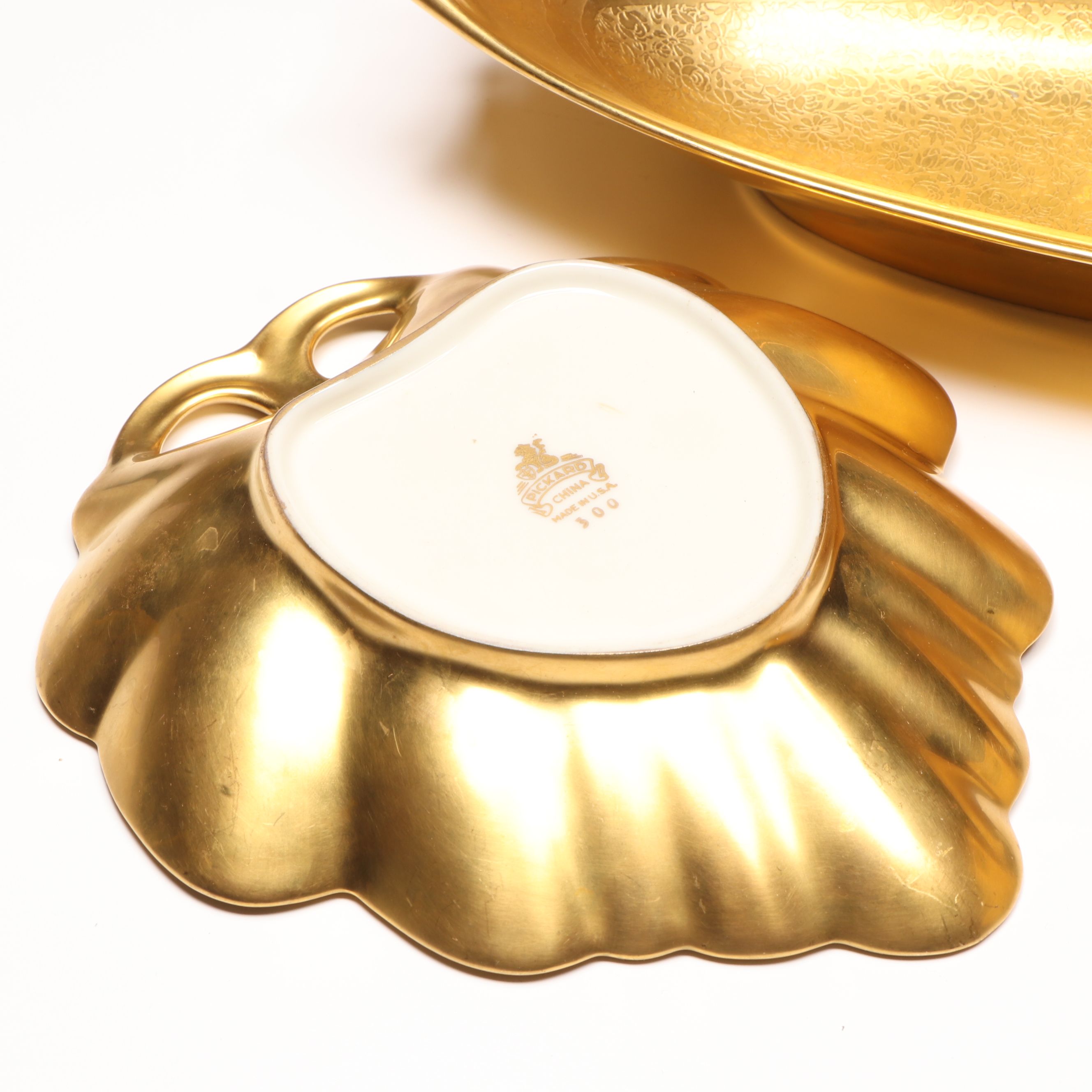 Pickard Porcelain Vase and Leaf Bowl with More Porcelain Table Accessories