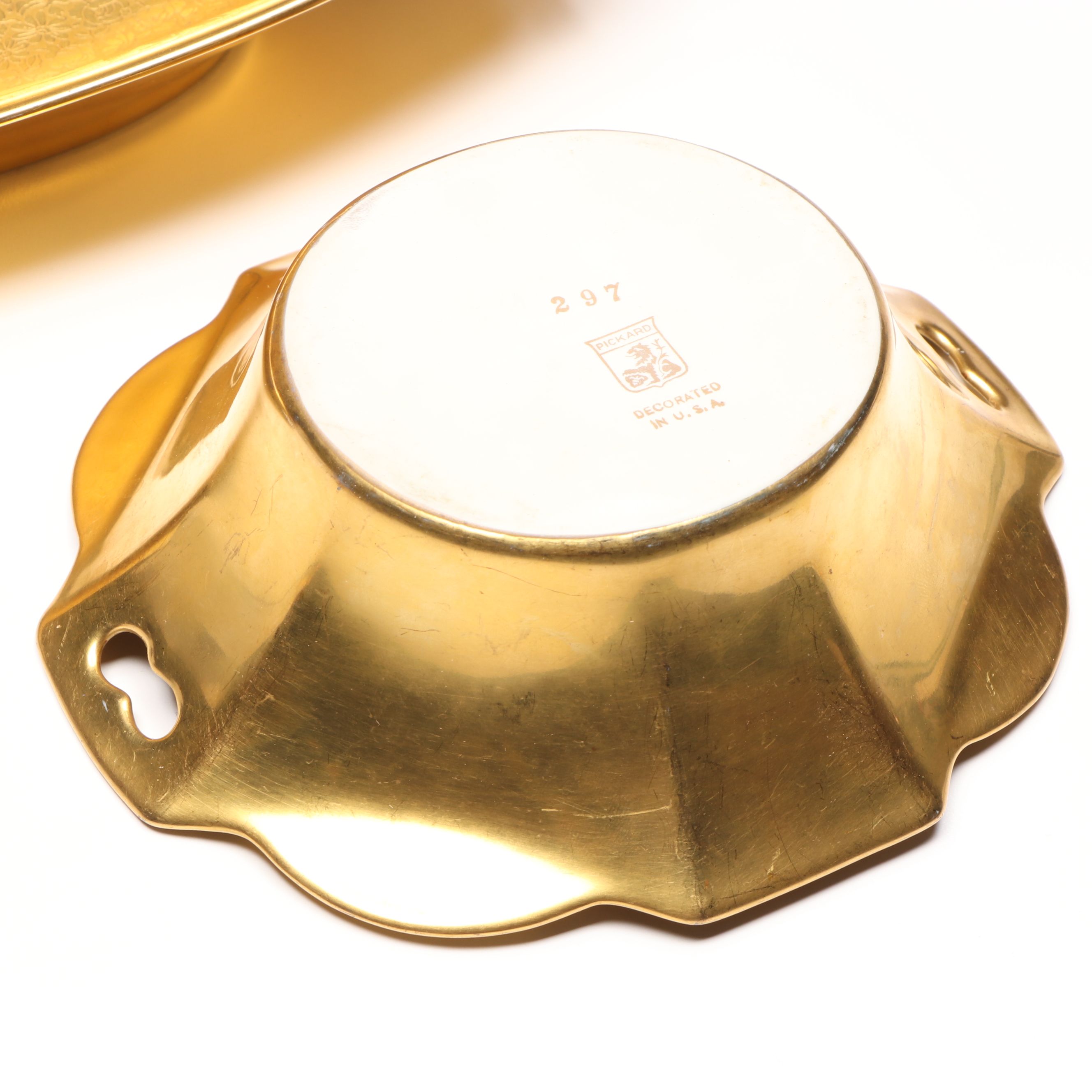 Pickard Porcelain Vase and Leaf Bowl with More Porcelain Table Accessories