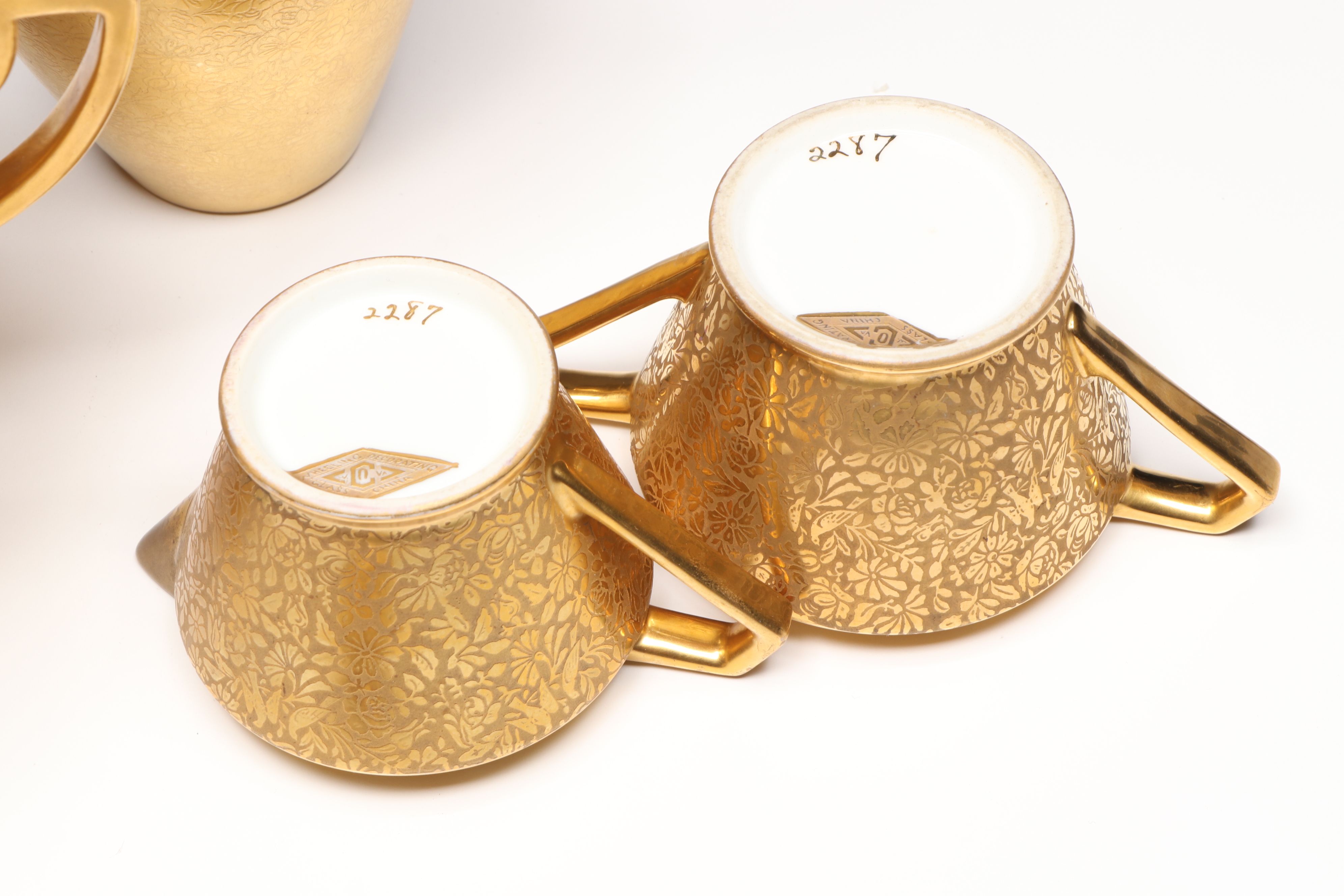 Pickard Porcelain Vase and Leaf Bowl with More Porcelain Table Accessories