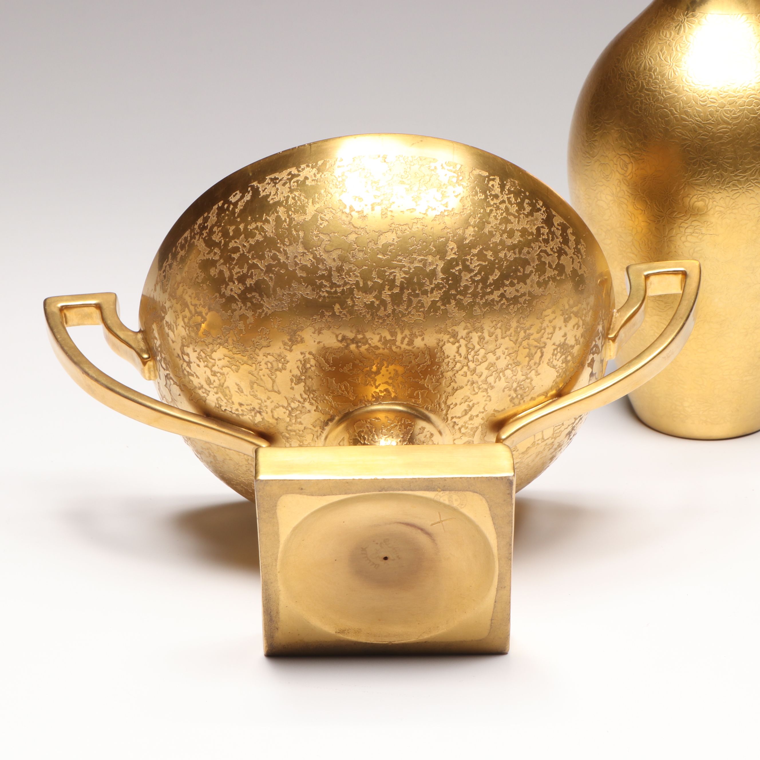 Pickard Porcelain Vase and Leaf Bowl with More Porcelain Table Accessories