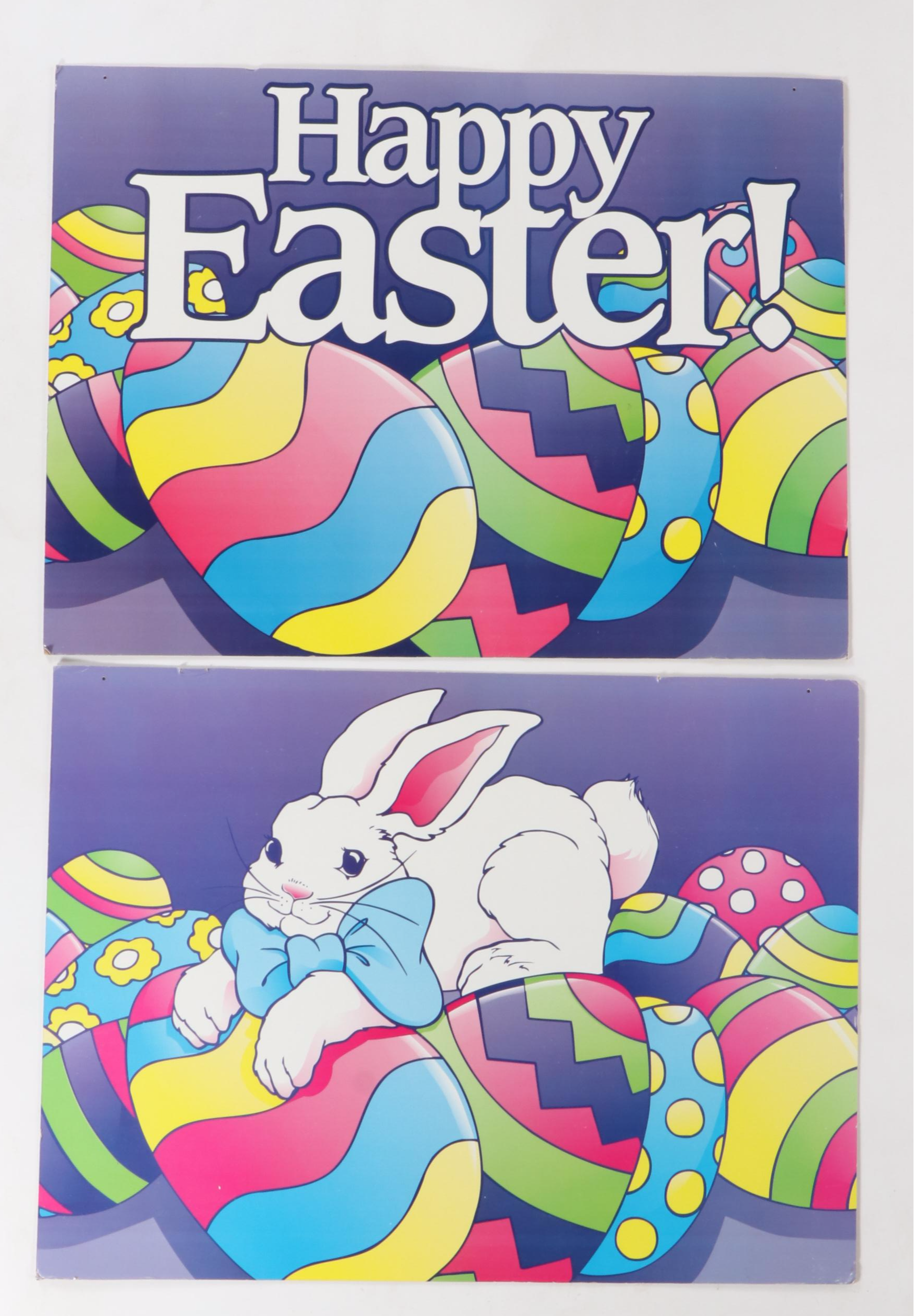 Happy Easter and Bunny Hanging Vintage Posters