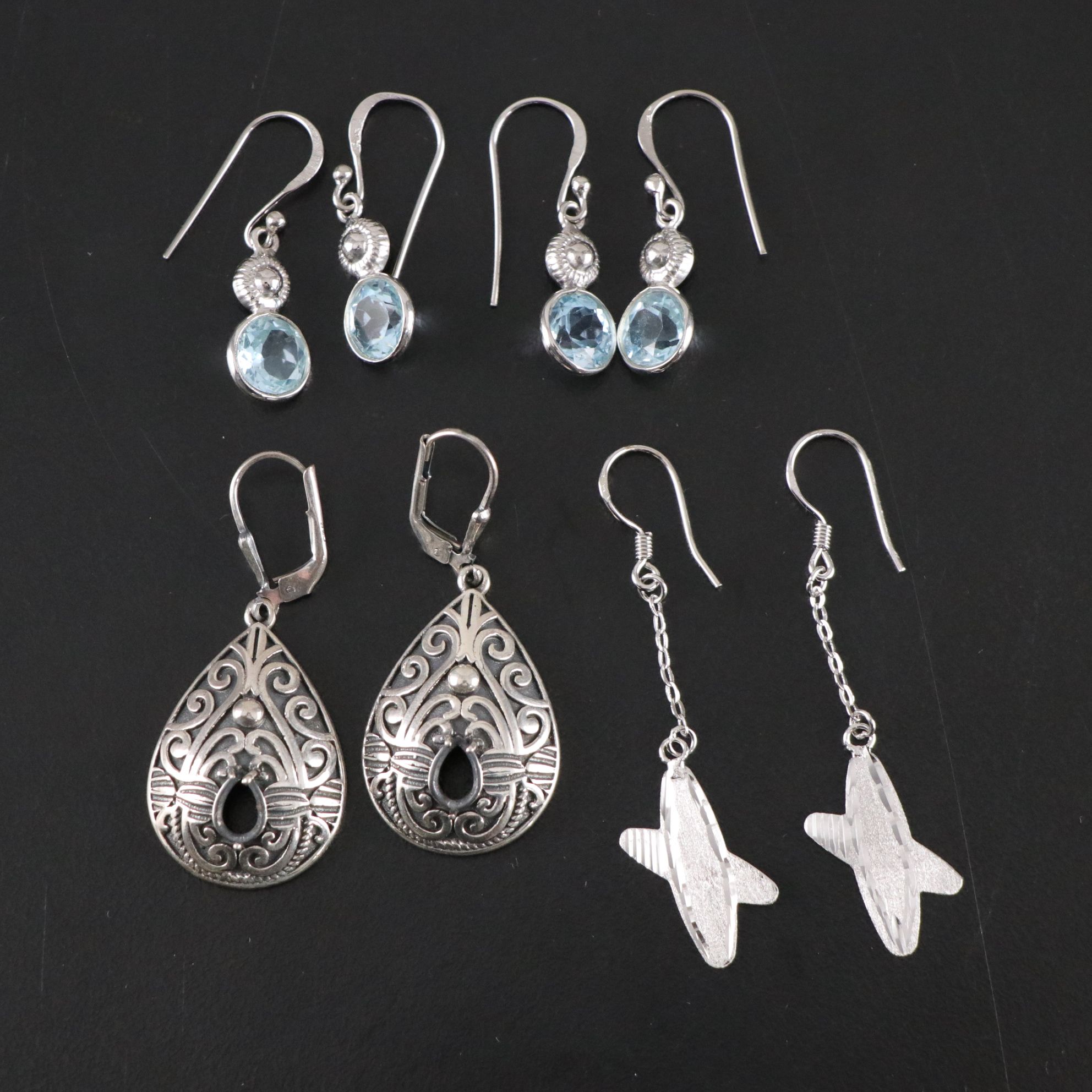 14 Assorted Sterling Silver Rings, Necklaces and Earrings