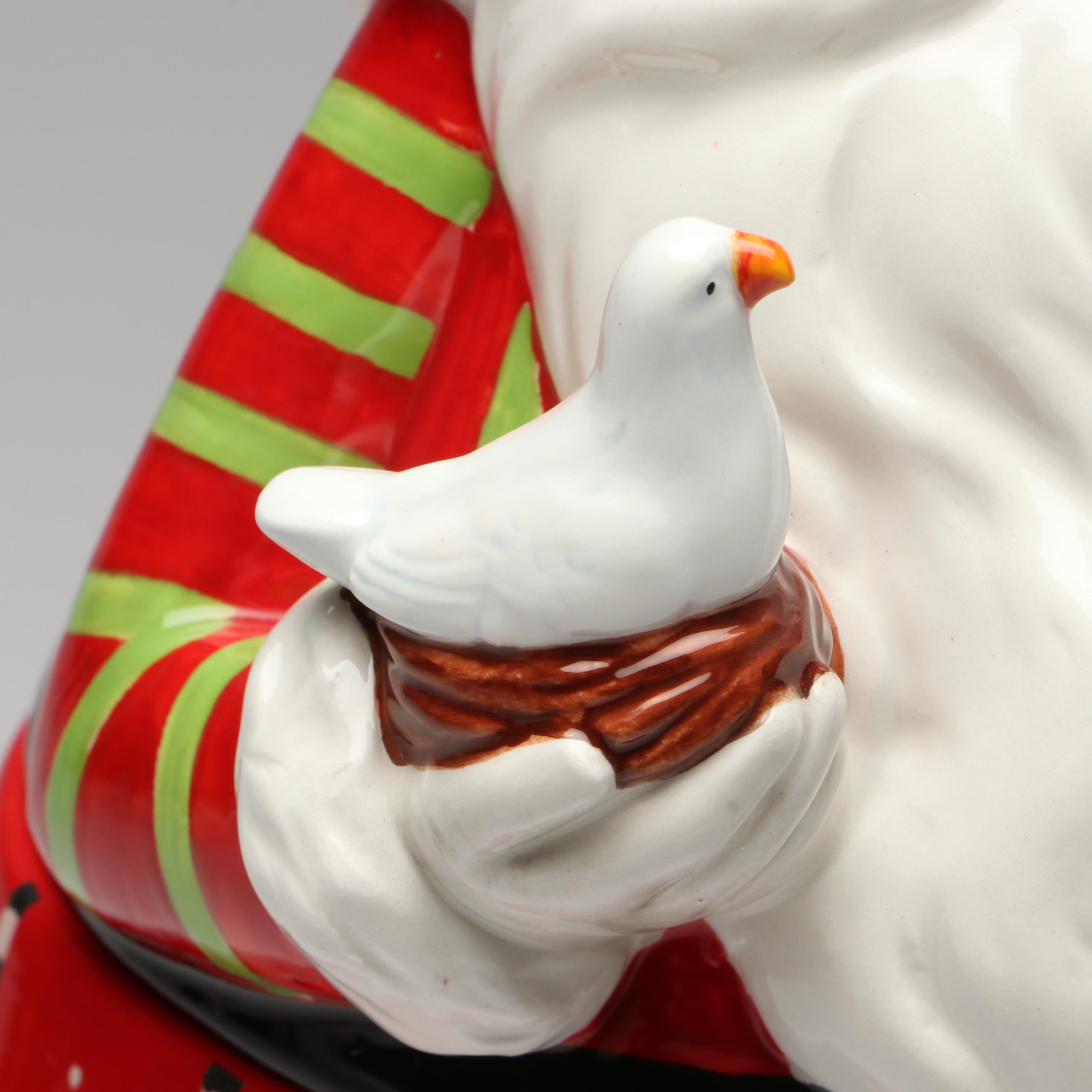 MacKenzie-Childs "Dash Away Santa" Ceramic Cookie Jar