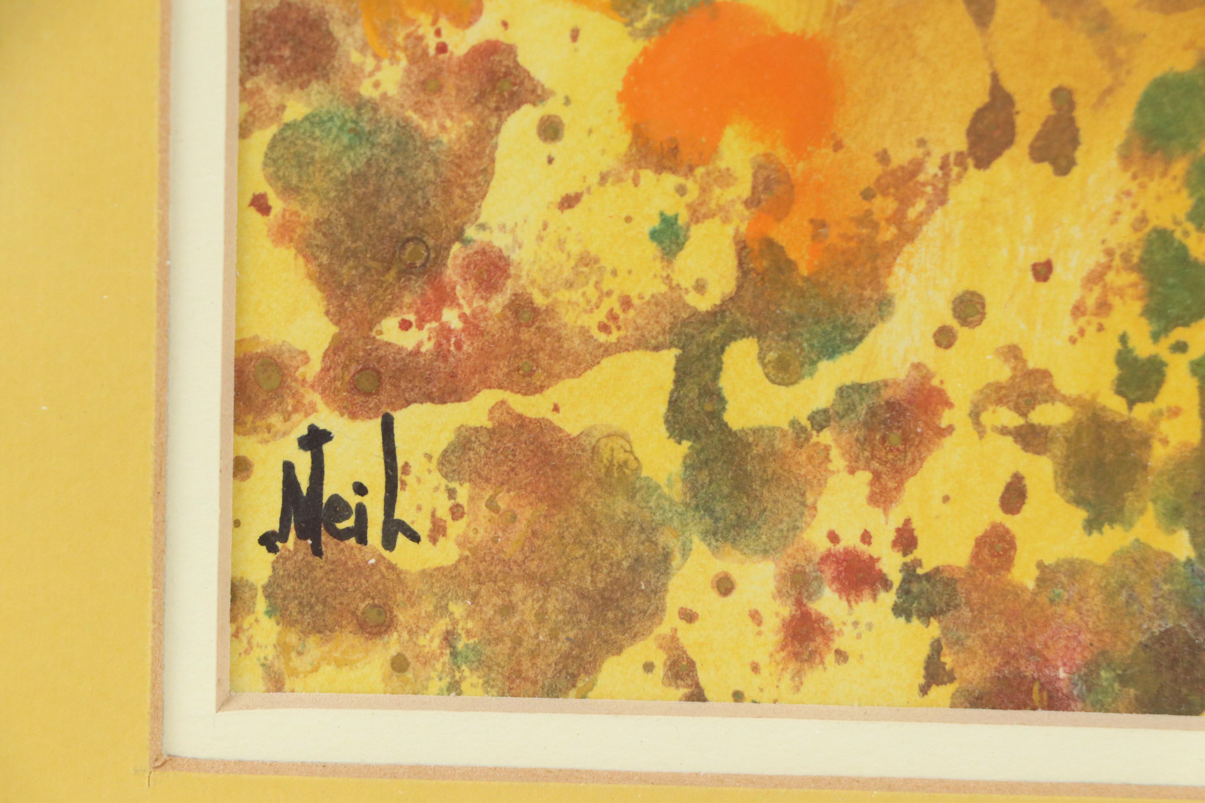 Abstract Oil Painting in Yellow, 21st Century